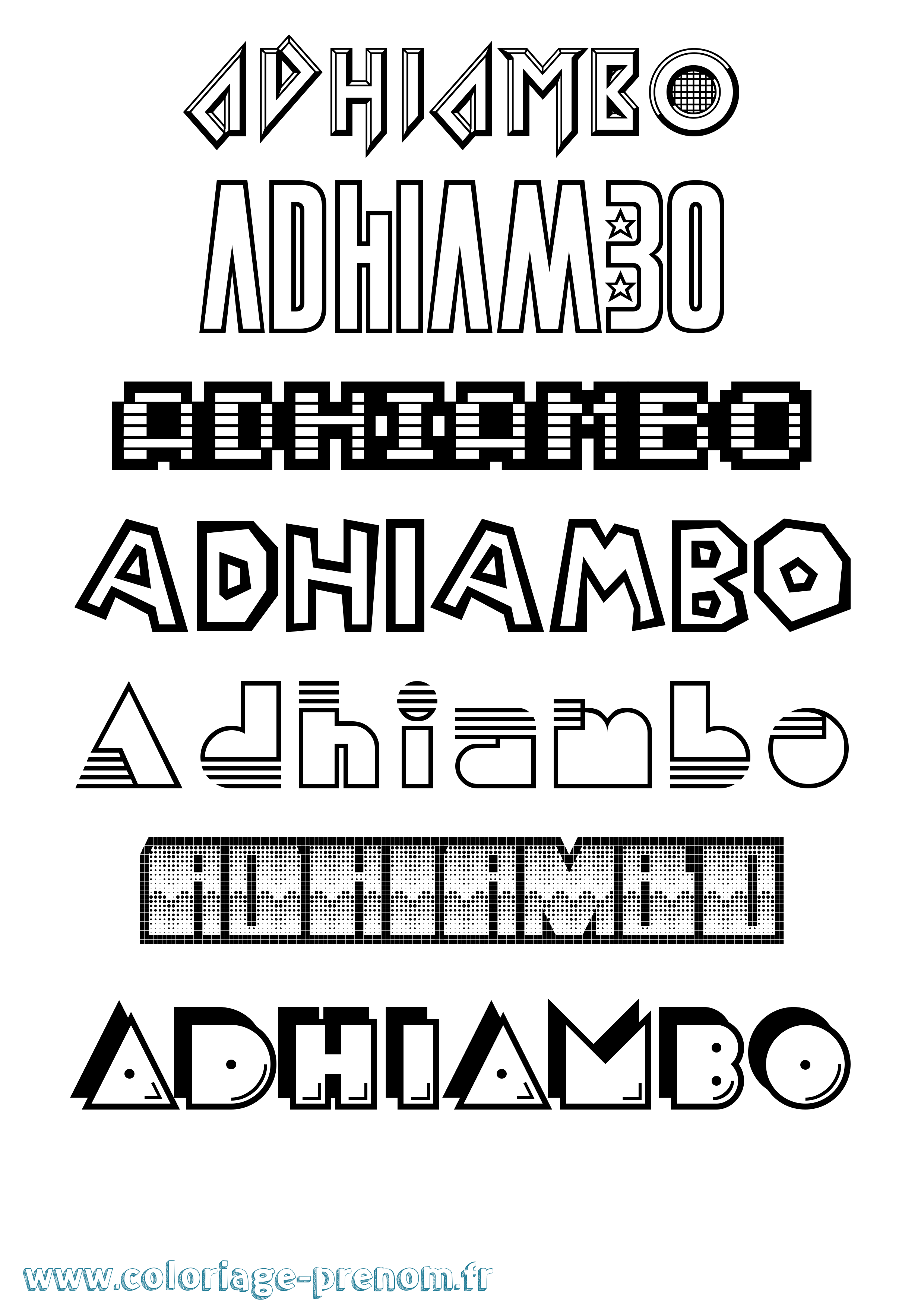 Coloriage prénom Adhiambo Jeux Vidéos