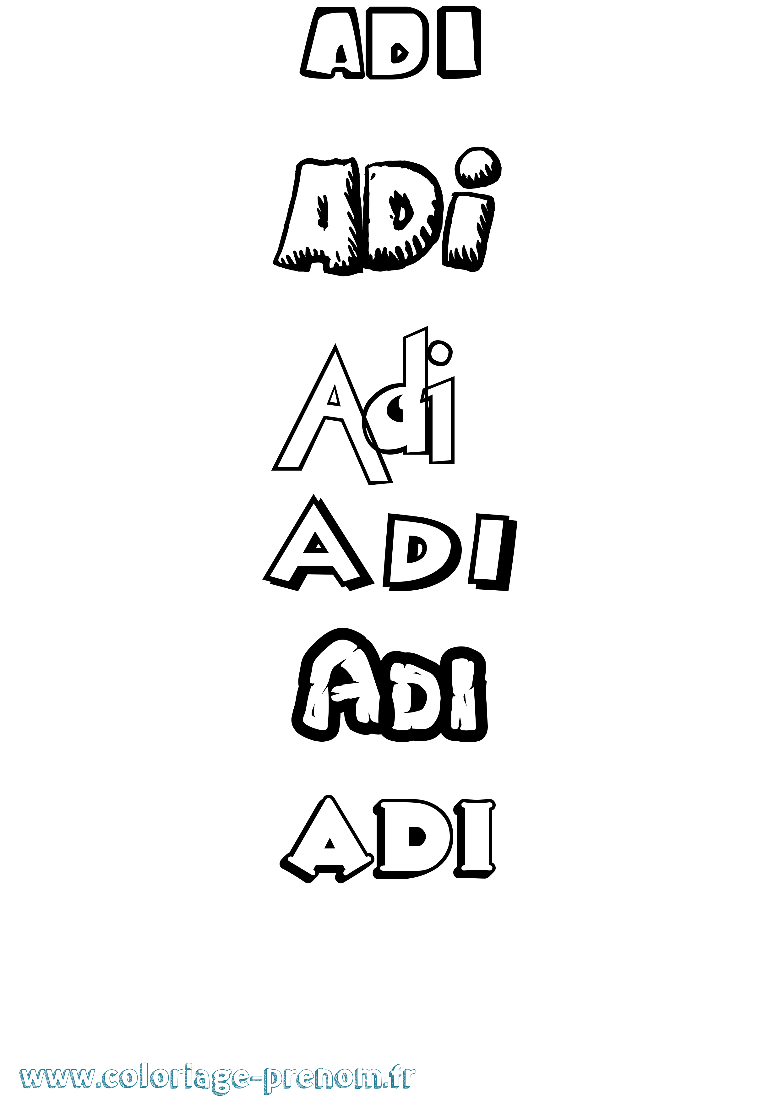 Coloriage Adi Dessin Animé Coloriage prénom Adi Dessin Animé