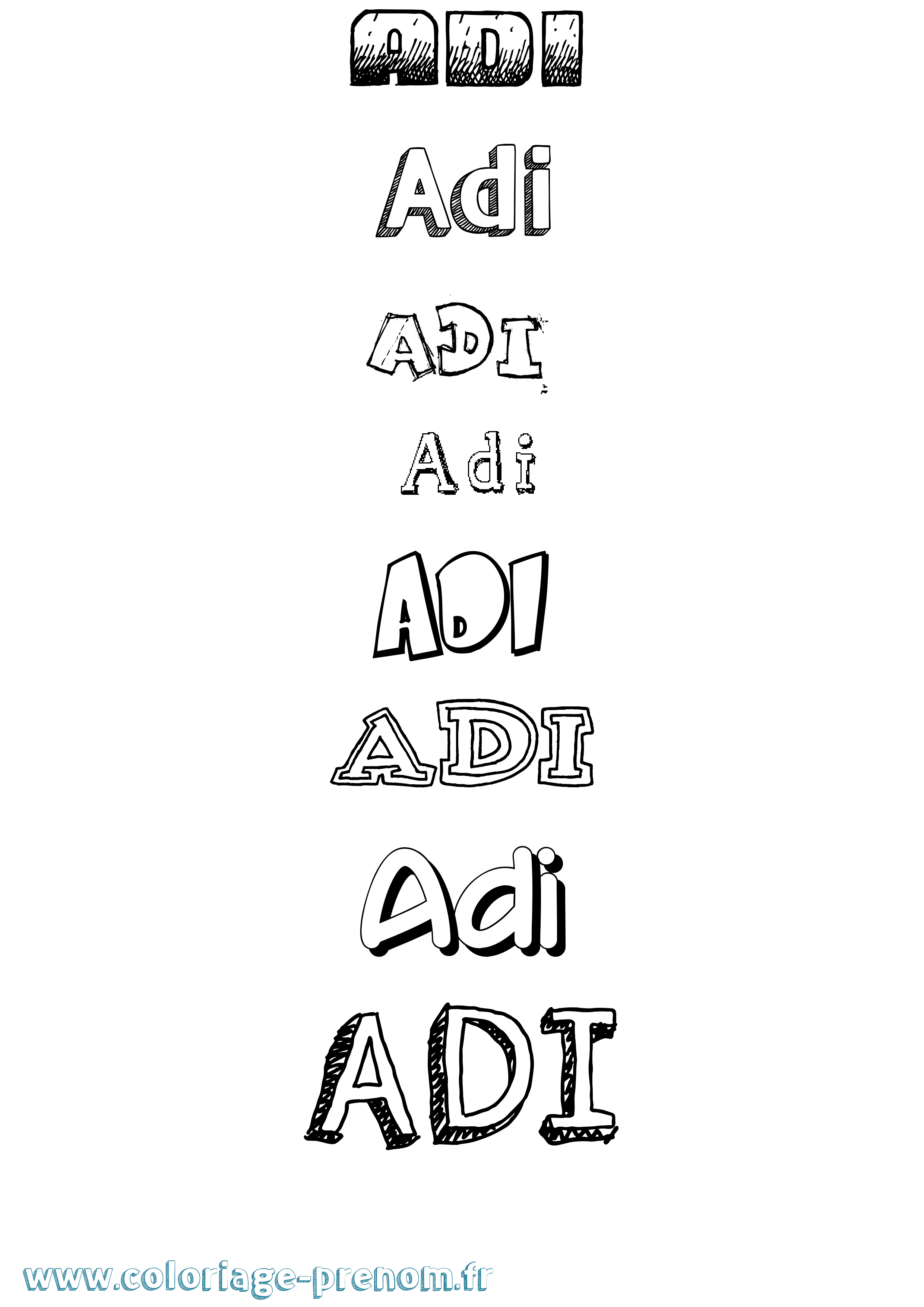 Coloriage Adi Dessiné Coloriage prénom Adi Dessiné