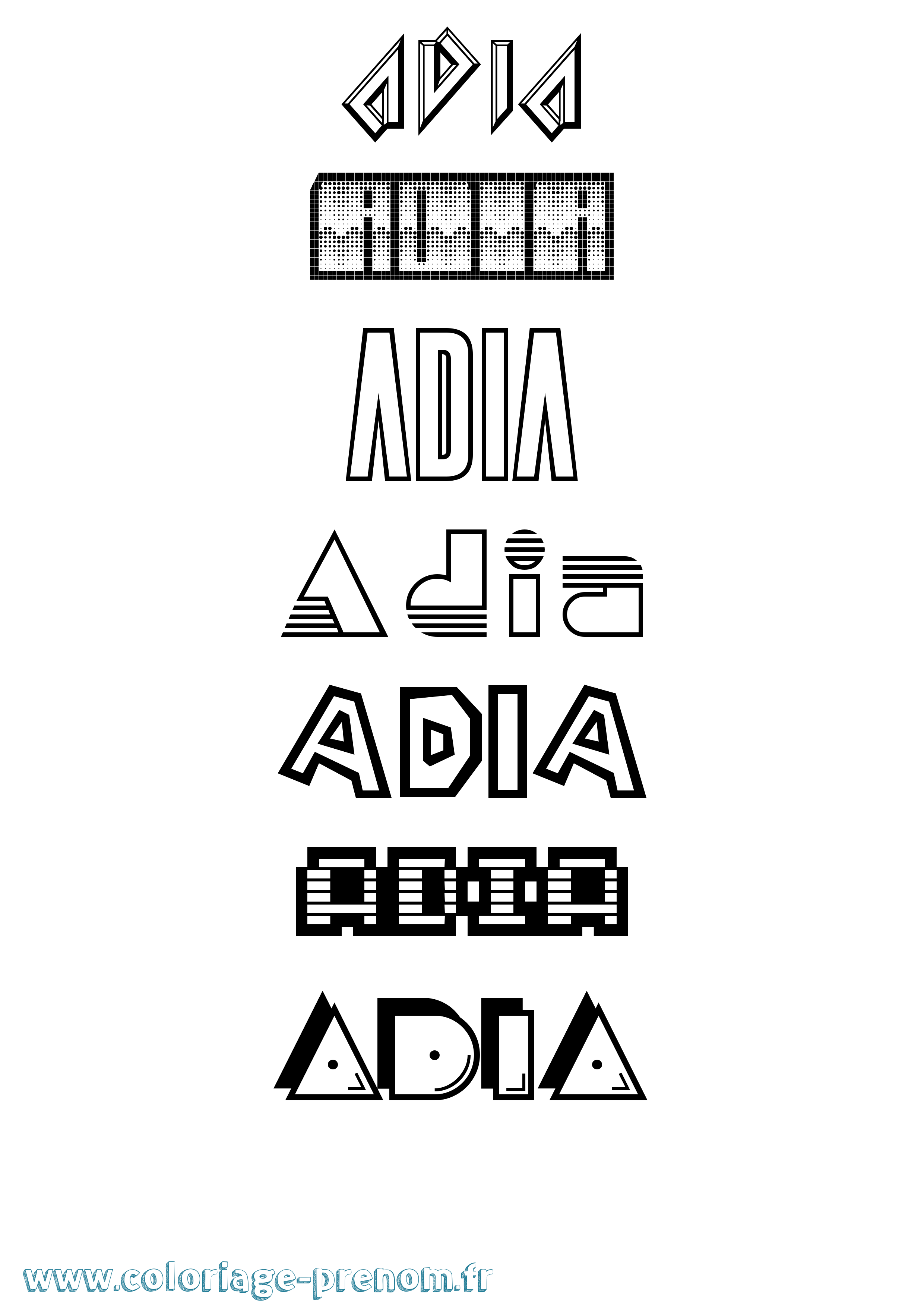 Coloriage Adia Jeux Vidéos Coloriage prénom Adia Jeux Vidéos