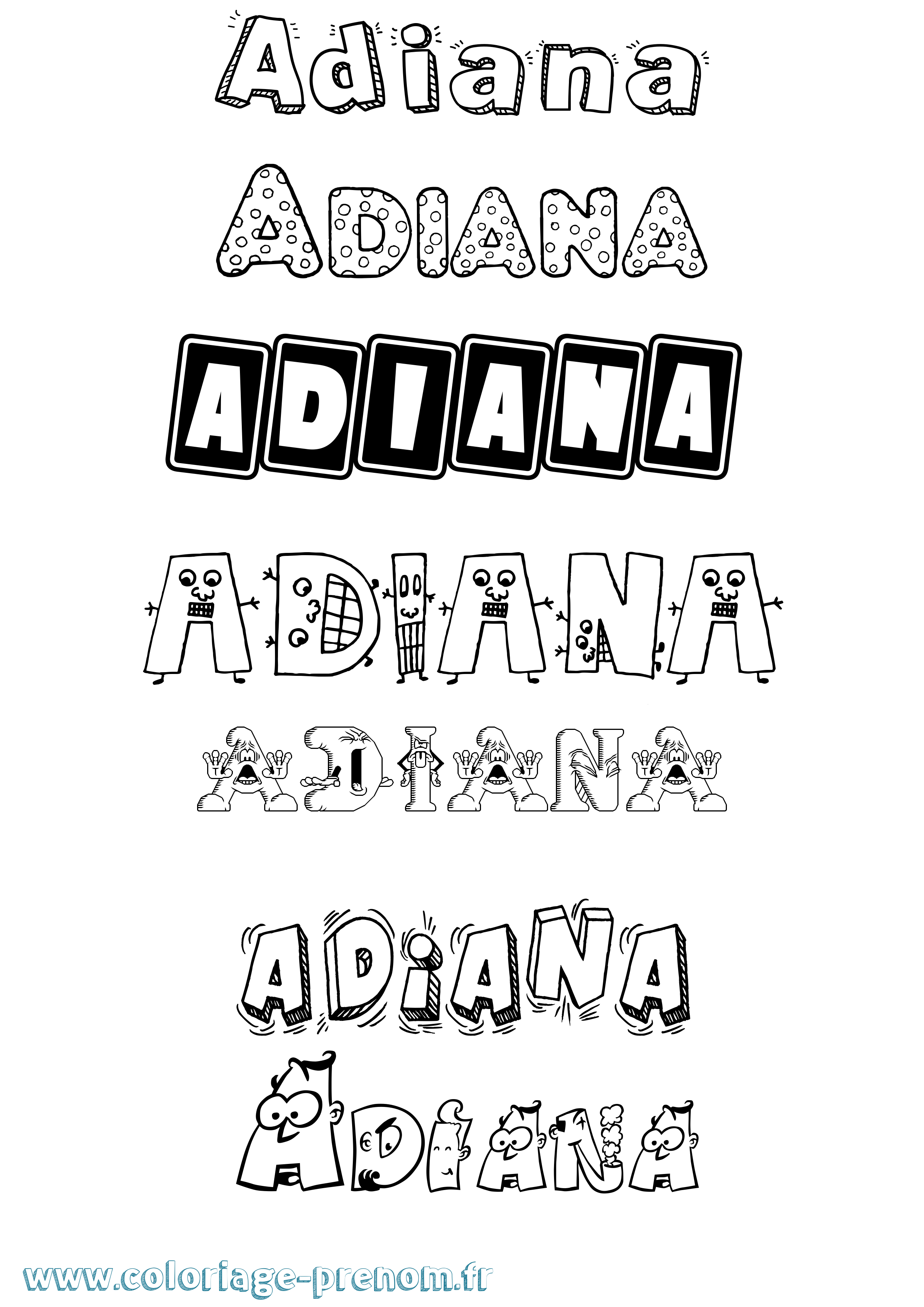 Coloriage Adiana Fun Coloriage prénom Adiana Fun