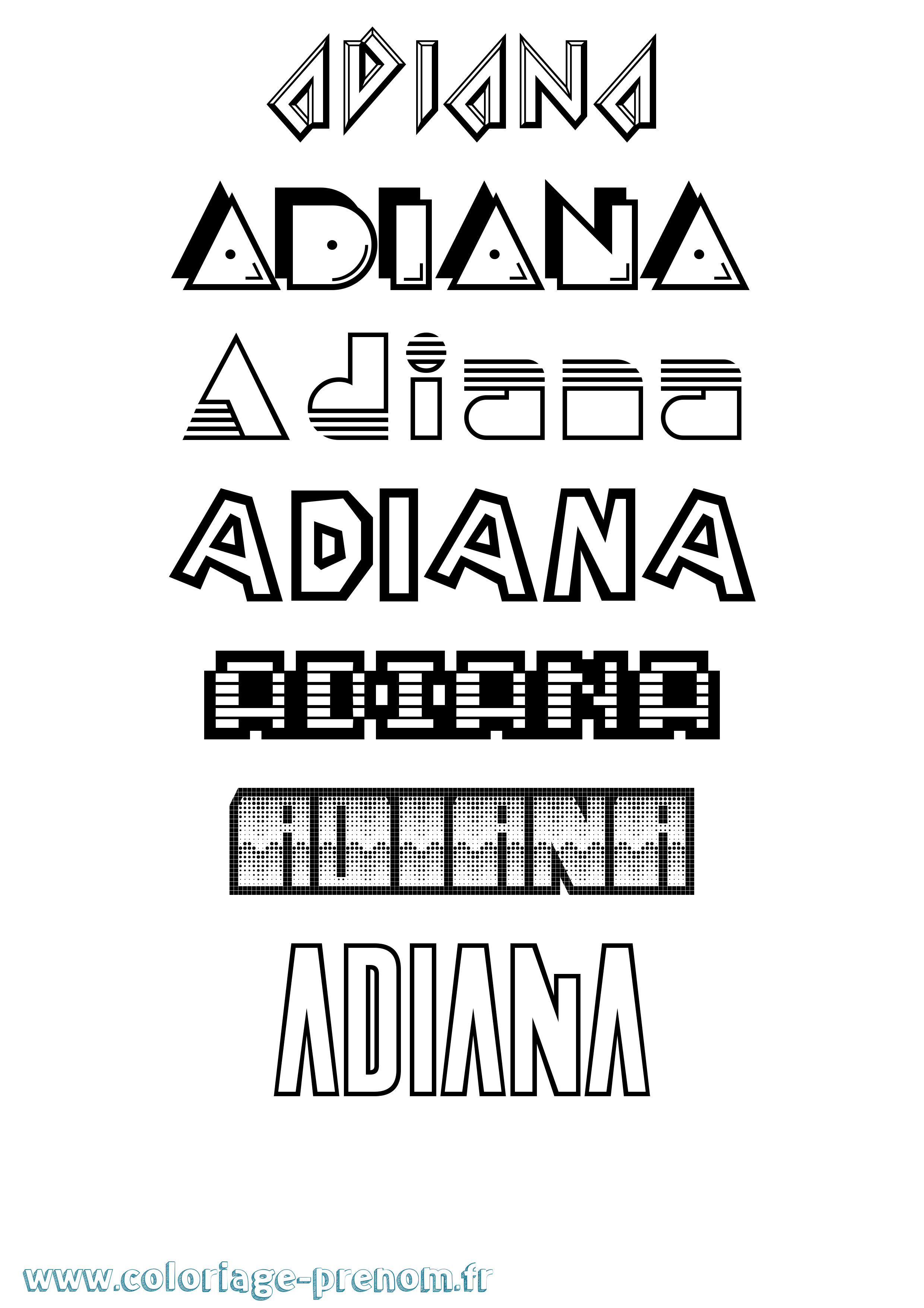 Coloriage Adiana Jeux Vidéos Coloriage prénom Adiana Jeux Vidéos