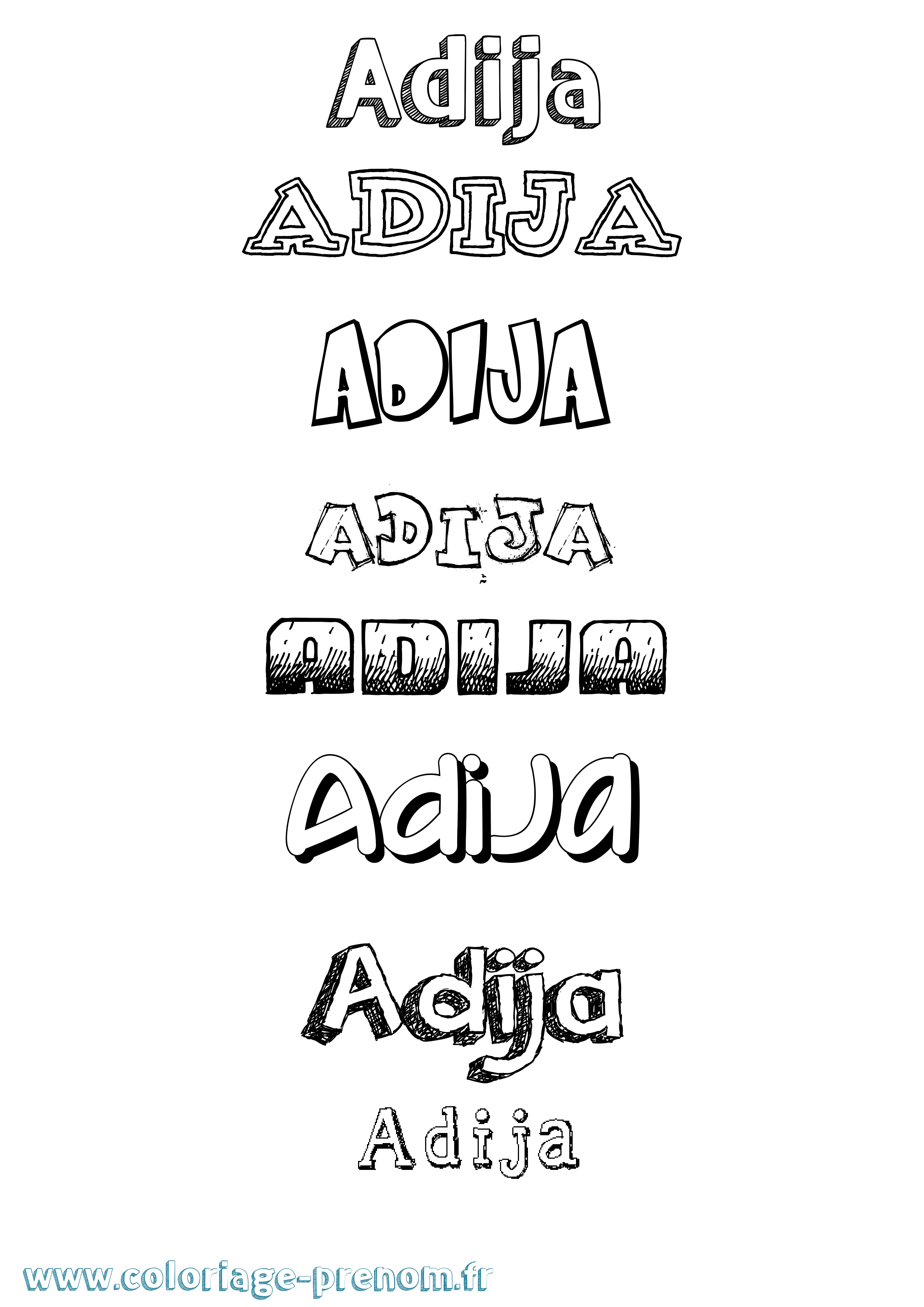 Coloriage Adija Dessiné Coloriage prénom Adija Dessiné