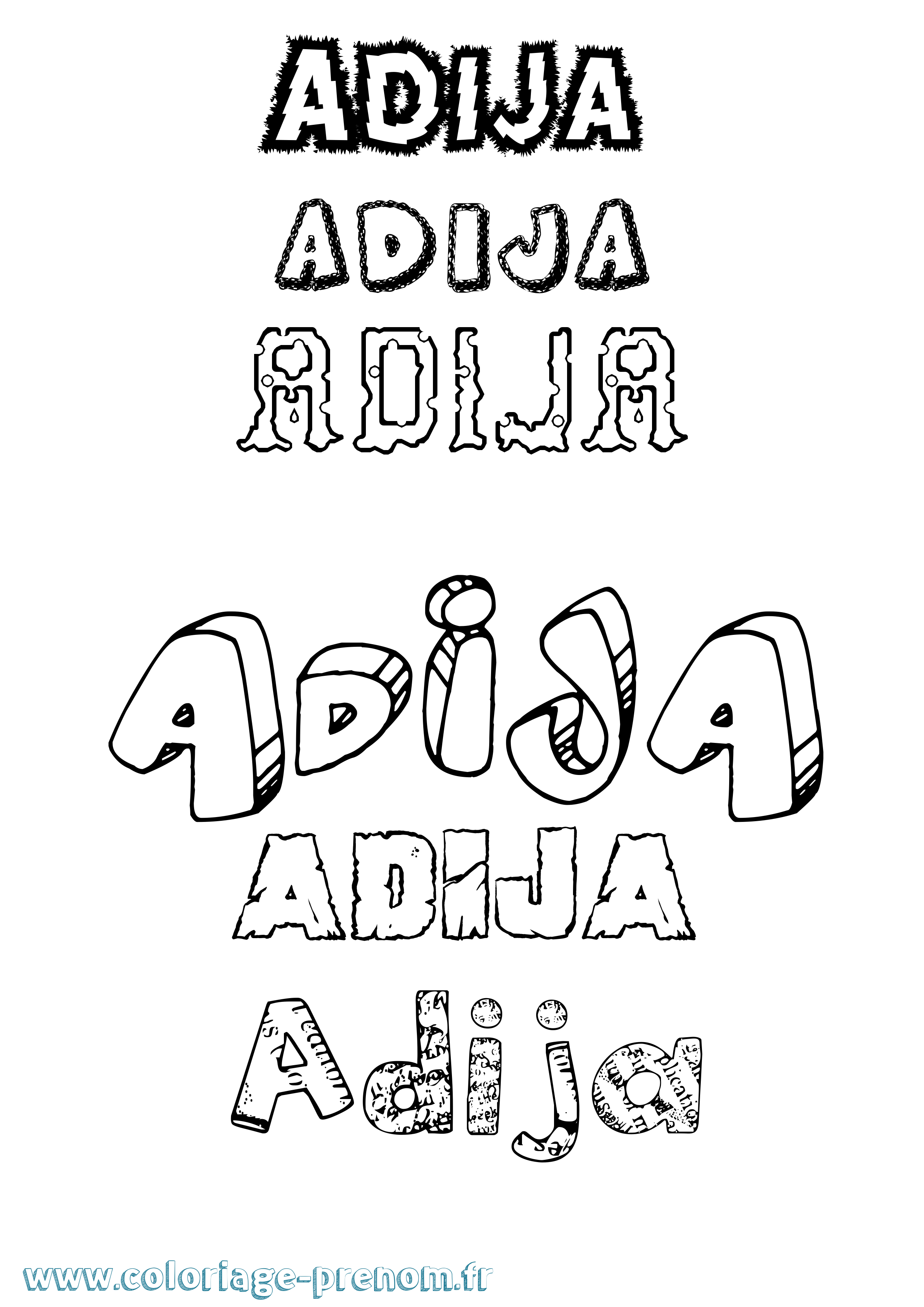 Coloriage Adija Destructuré Coloriage prénom Adija Destructuré