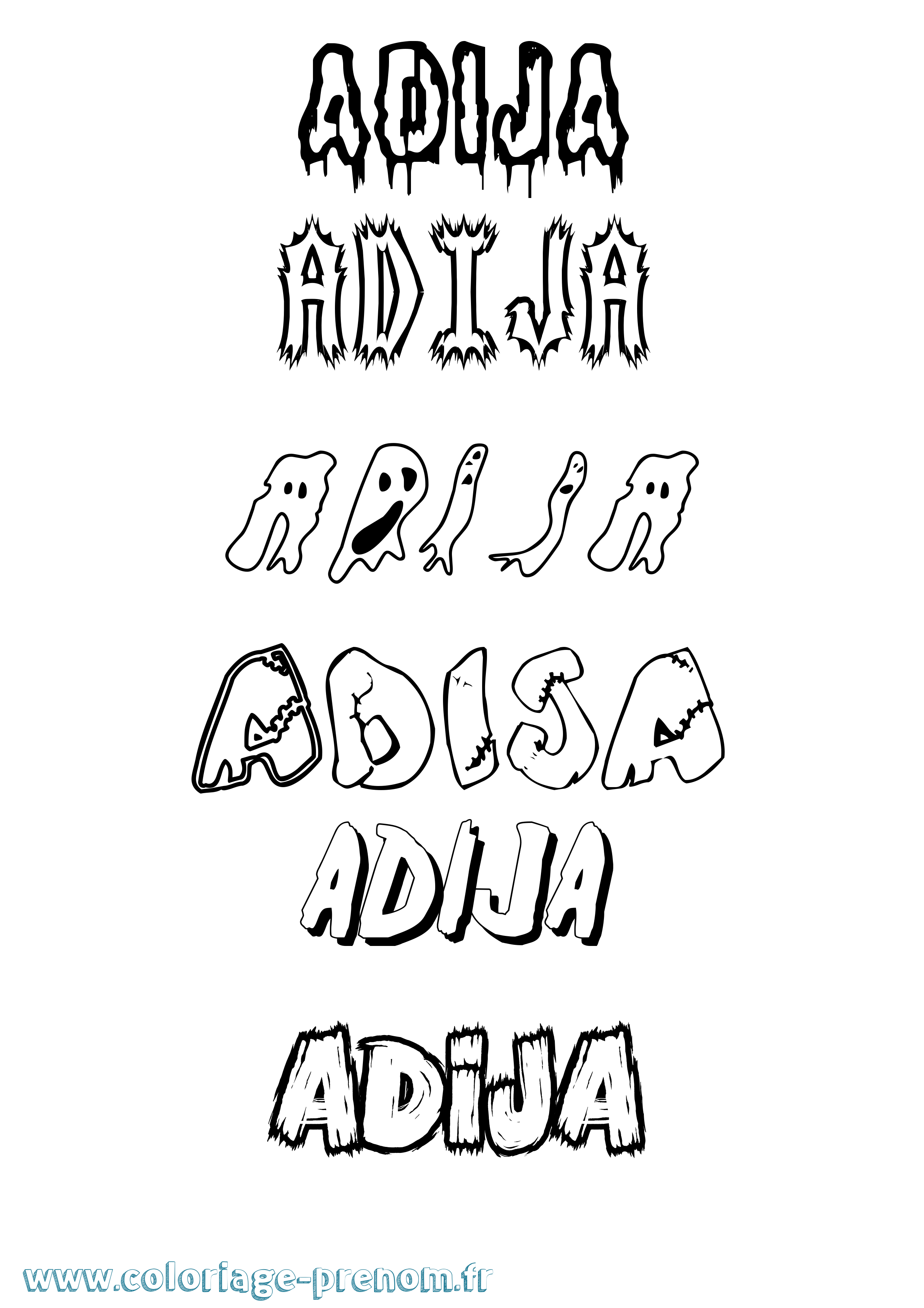 Coloriage Adija Frisson Coloriage prénom Adija Frisson