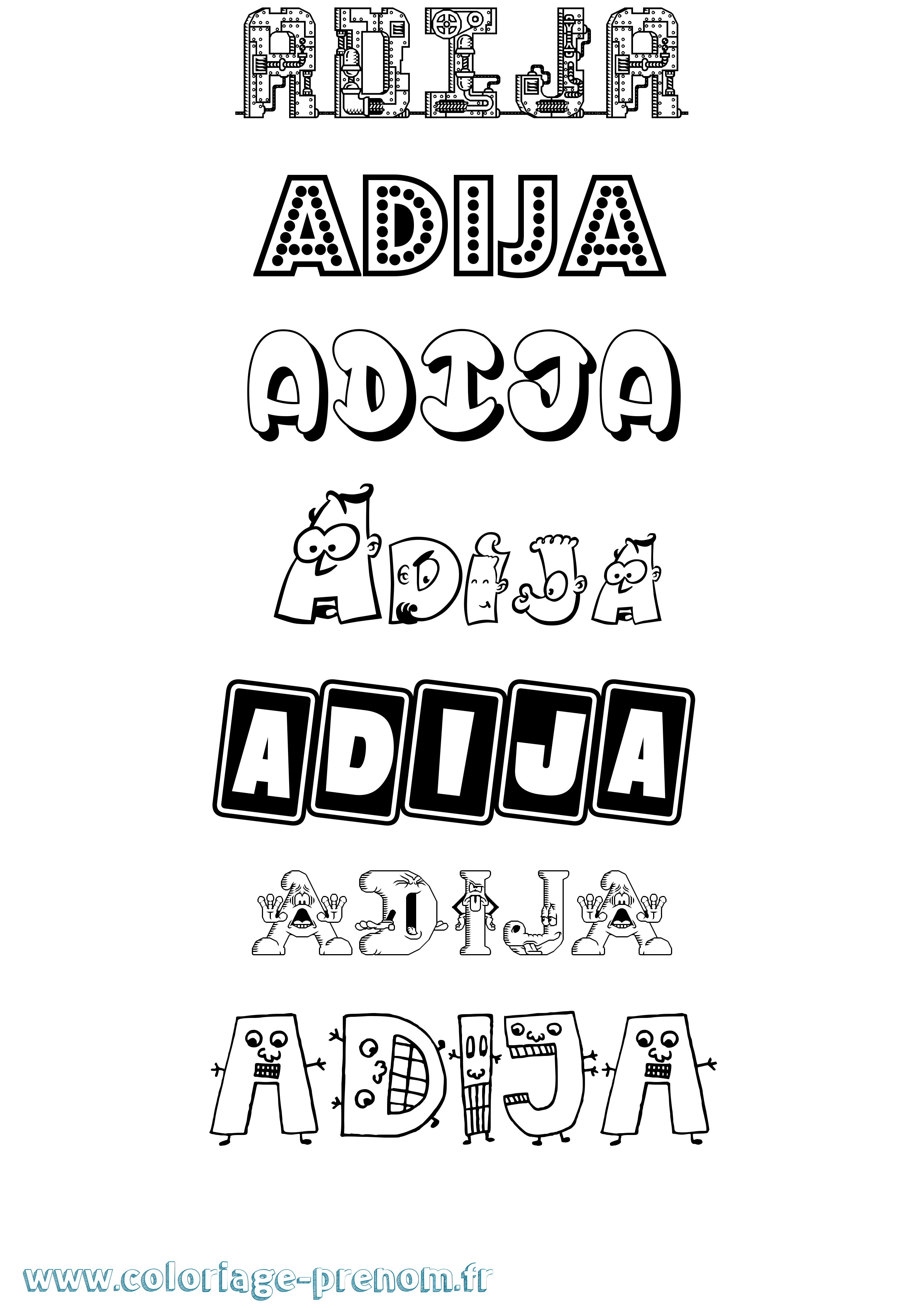 Coloriage Adija Fun Coloriage prénom Adija Fun