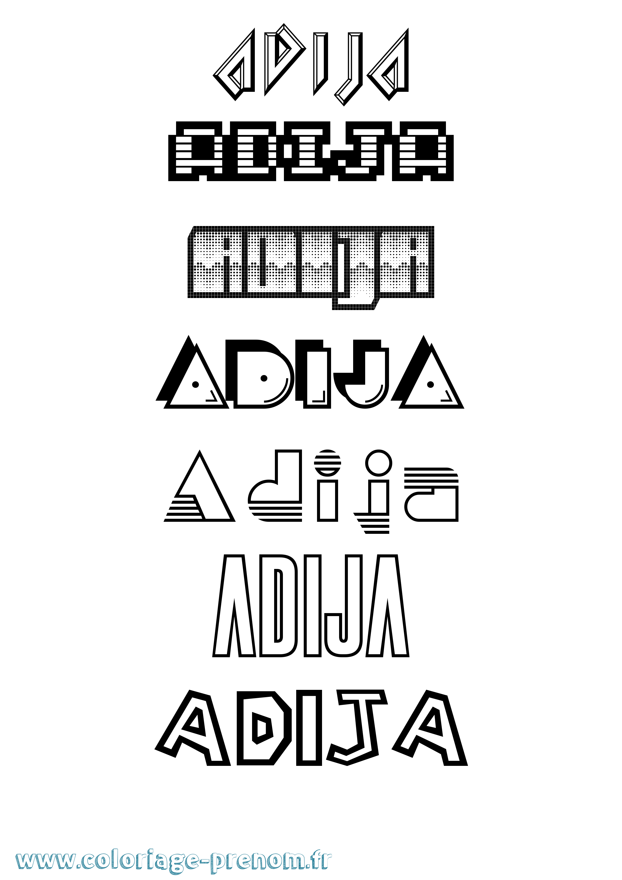 Coloriage Adija Jeux Vidéos Coloriage prénom Adija Jeux Vidéos