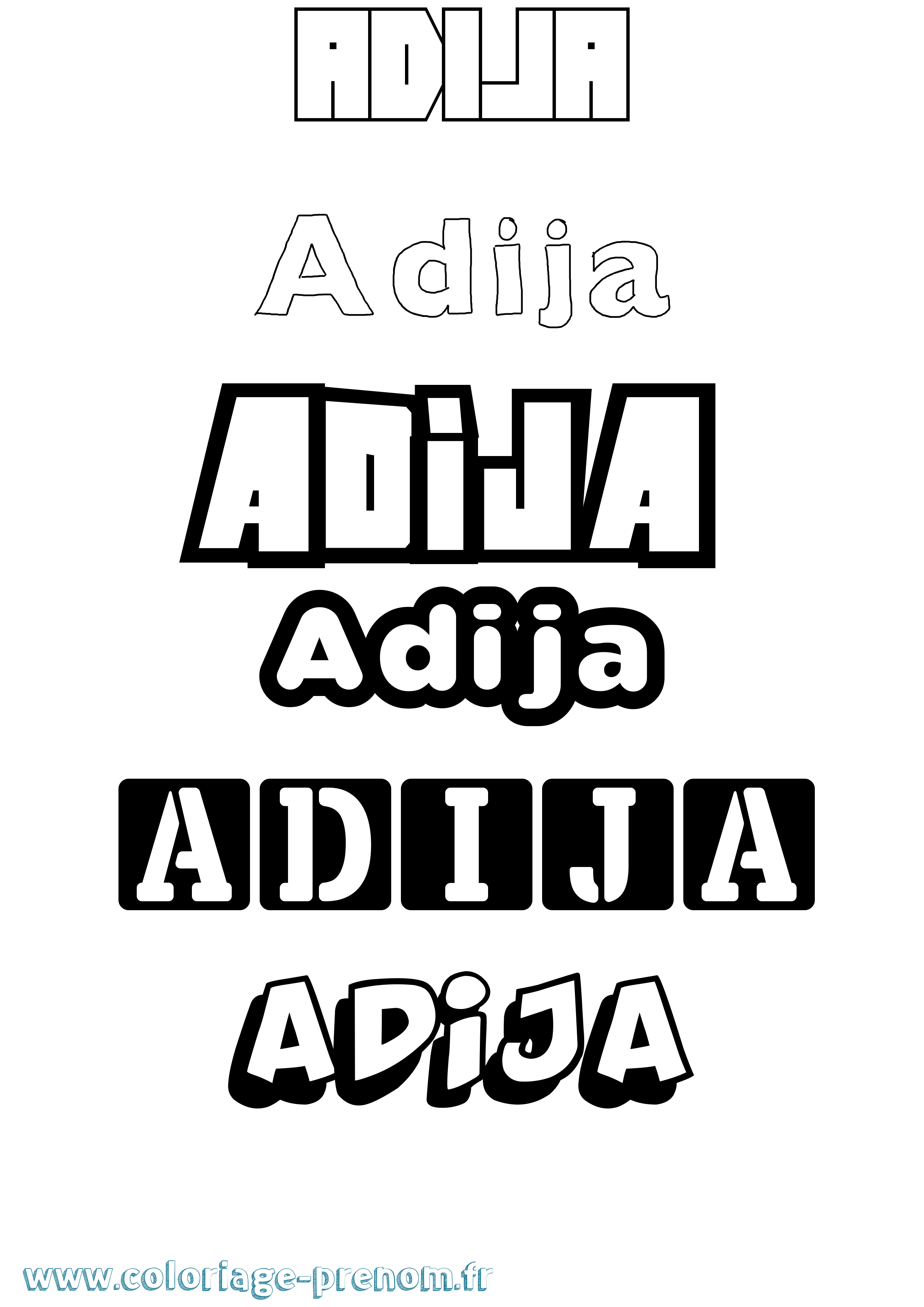 Coloriage Adija Simple Coloriage prénom Adija Simple