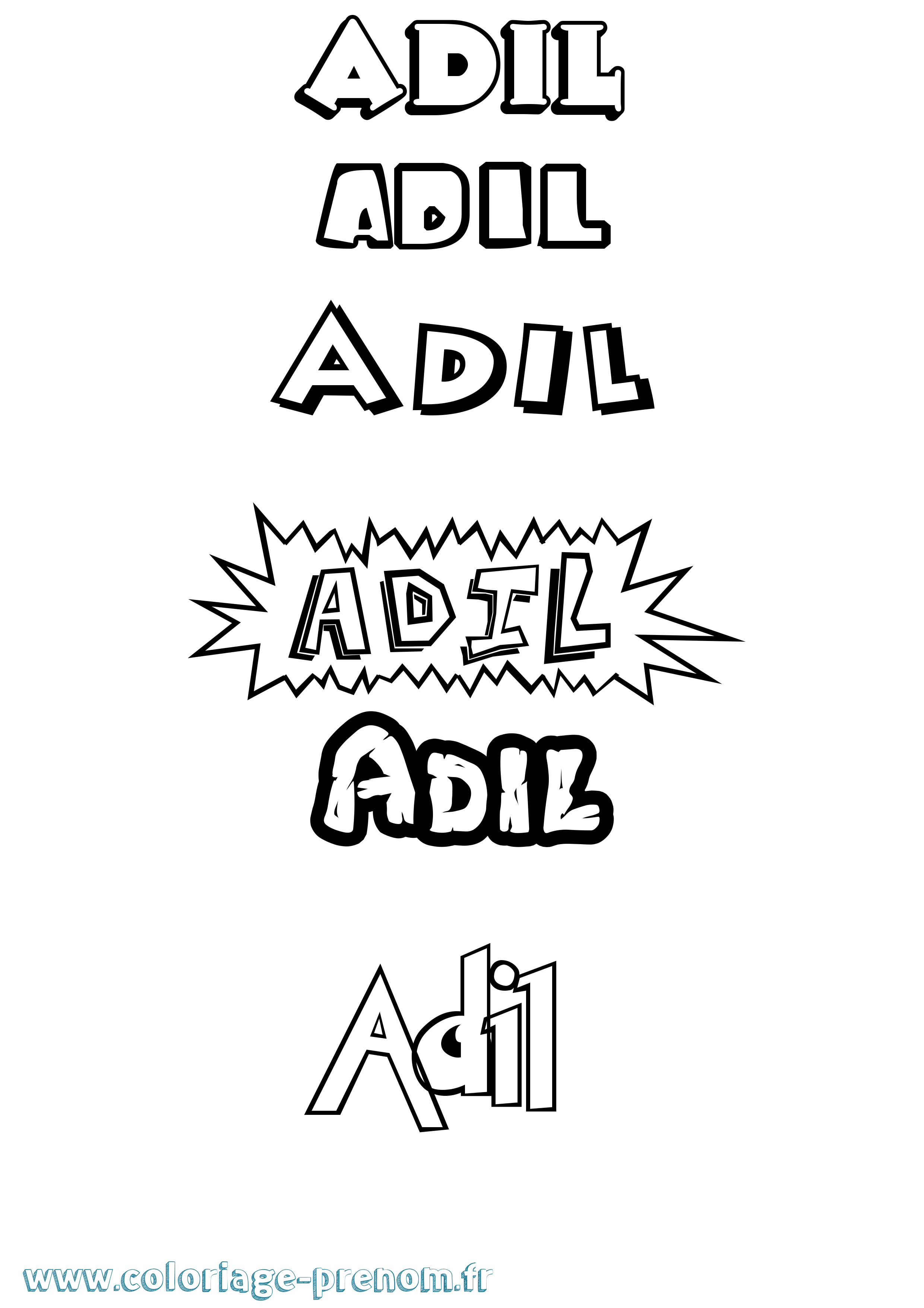 Coloriage prénom Adil