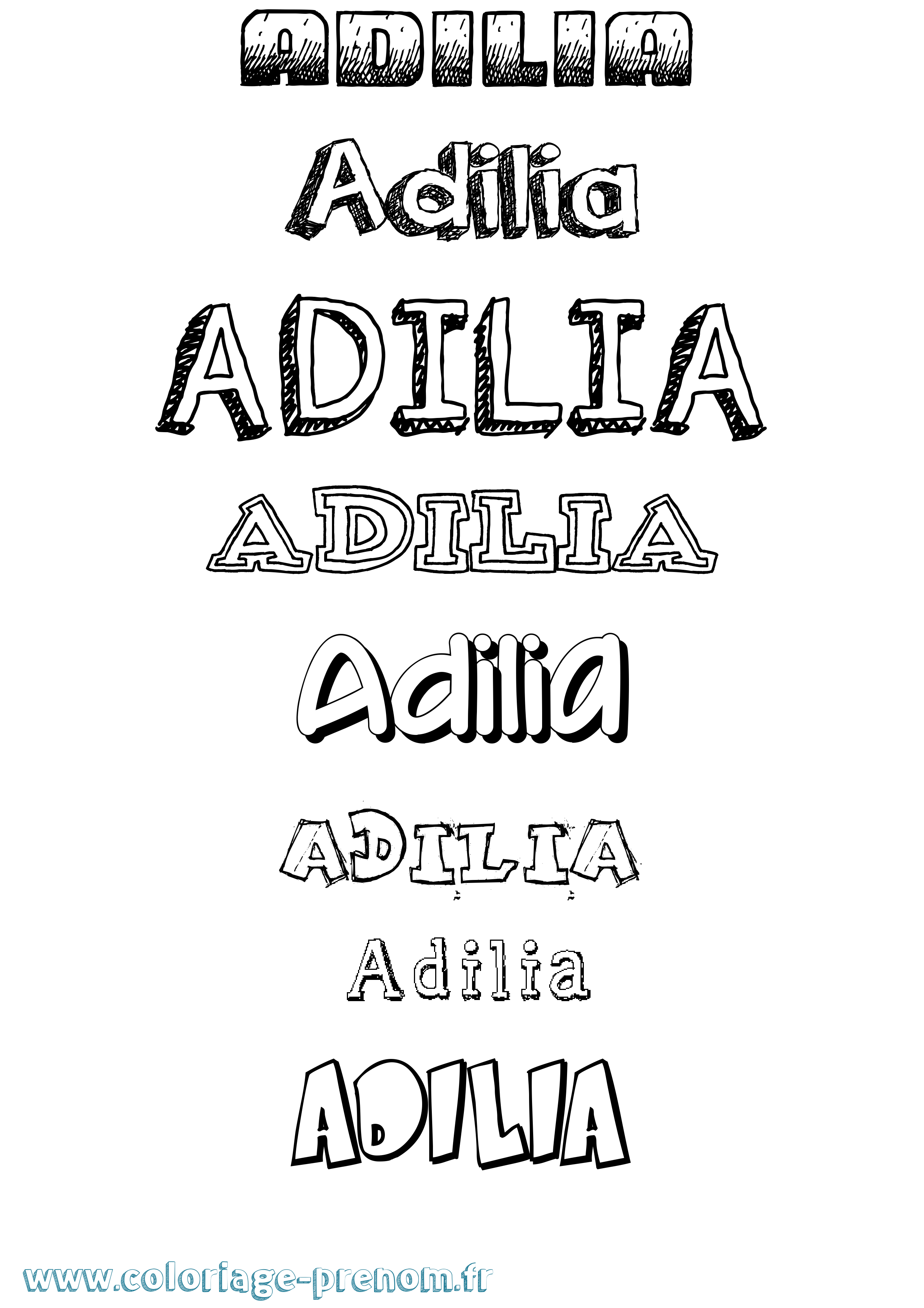 Coloriage prénom Adilia Dessiné