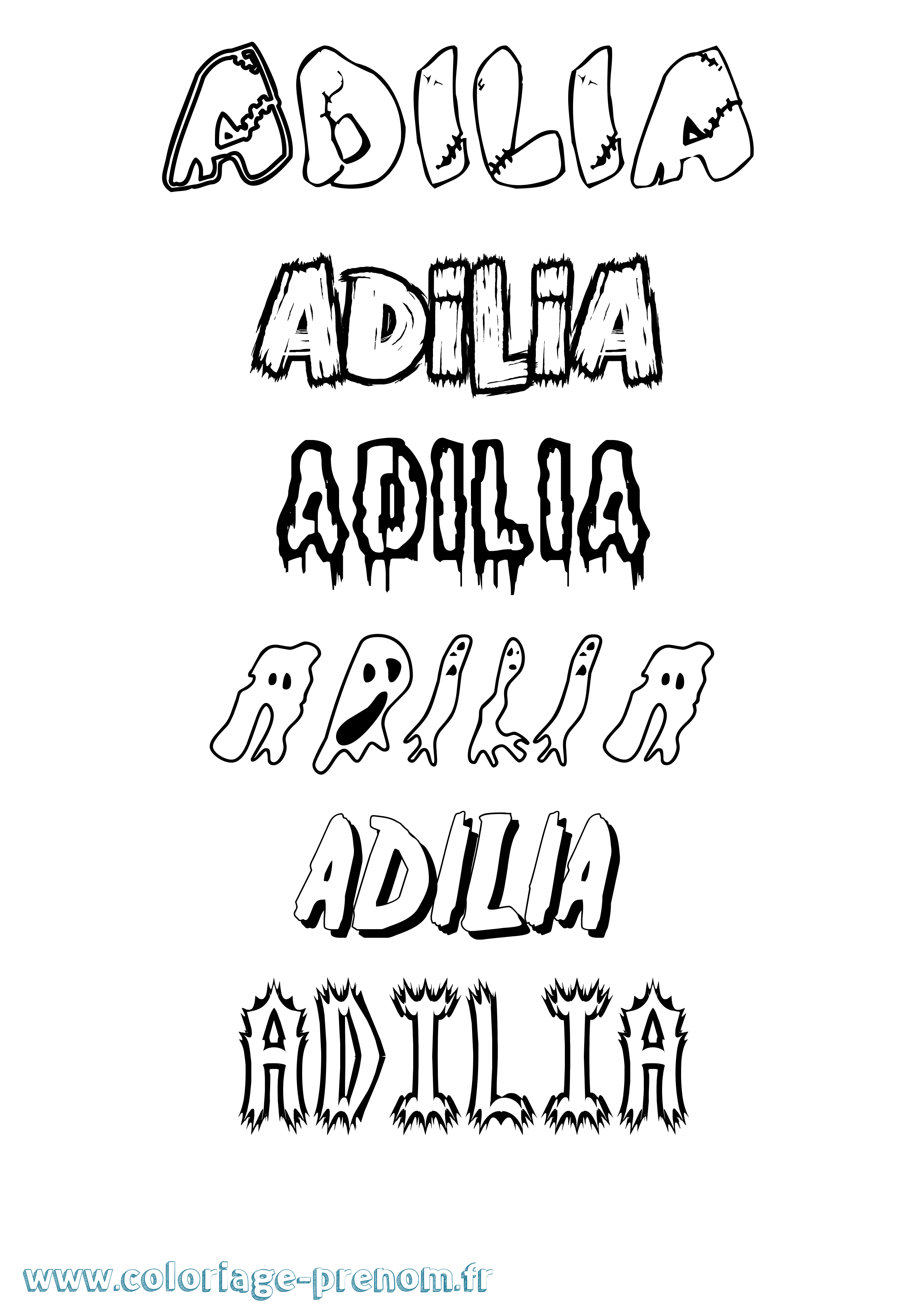 Coloriage prénom Adilia Frisson