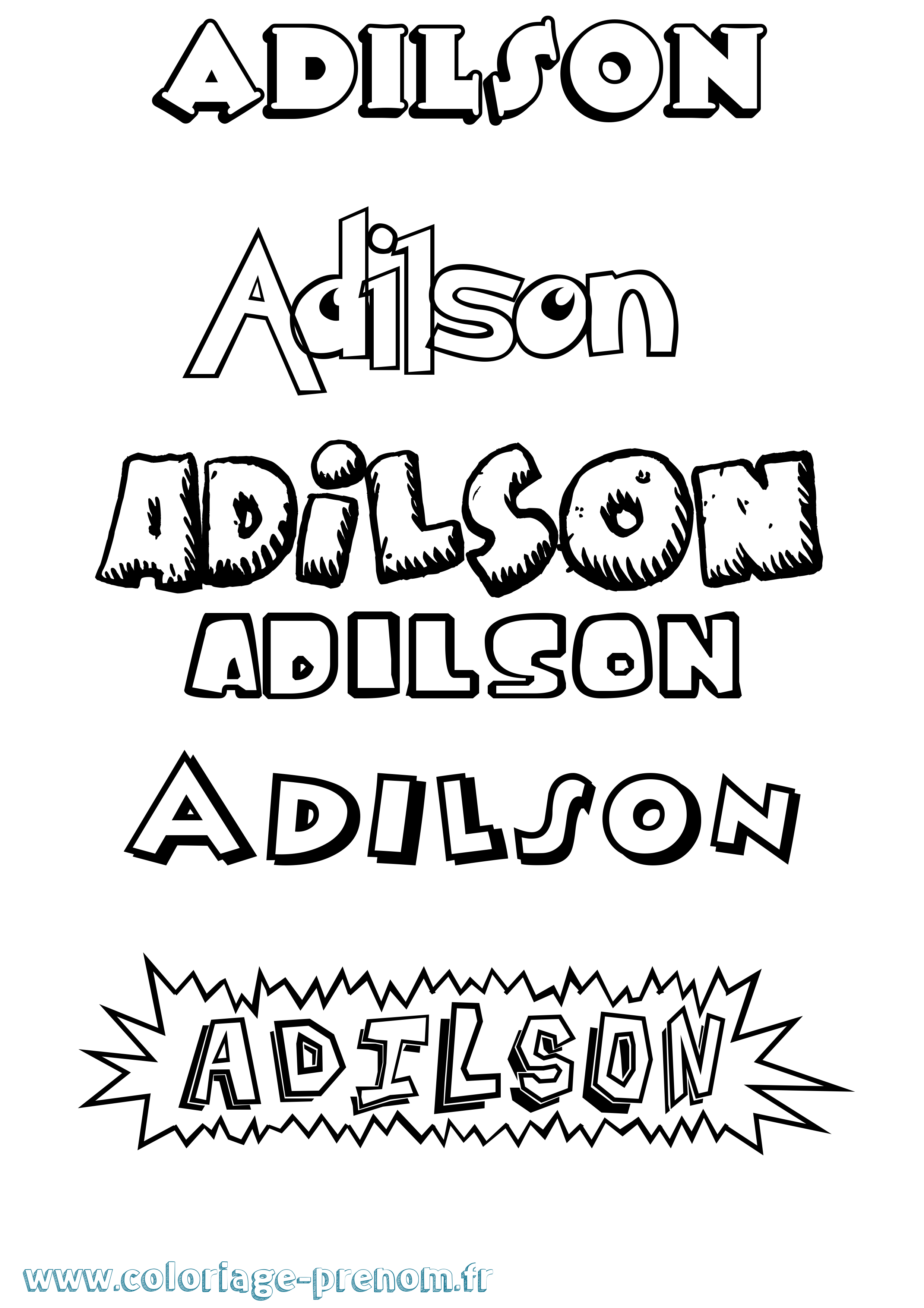 Coloriage prénom Adilson Dessin Animé