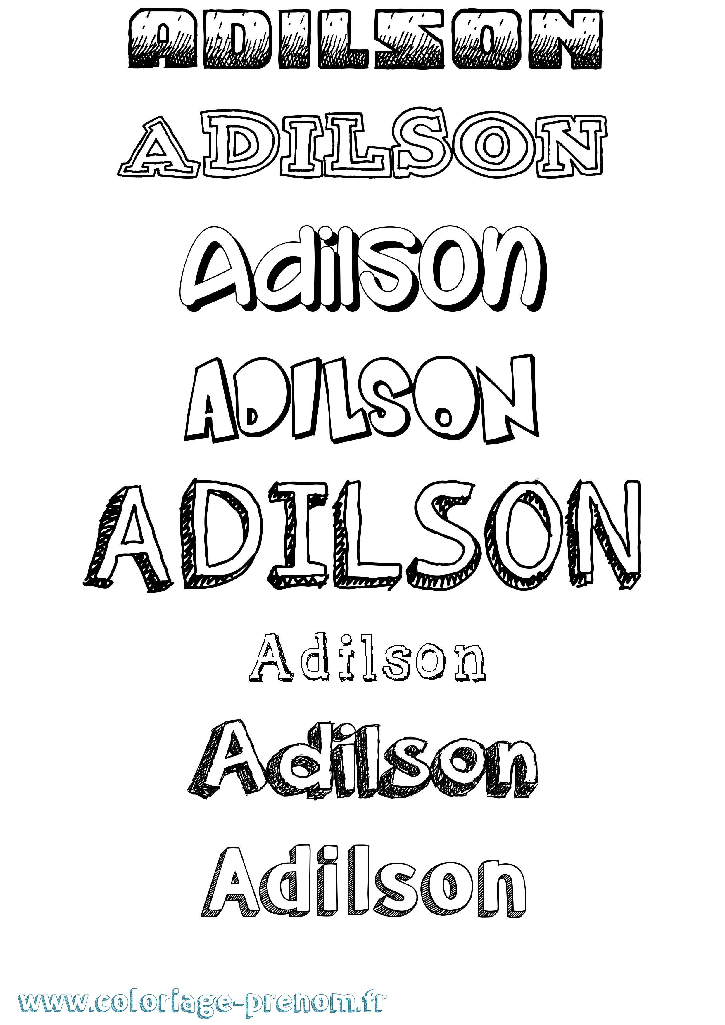 Coloriage prénom Adilson Dessiné