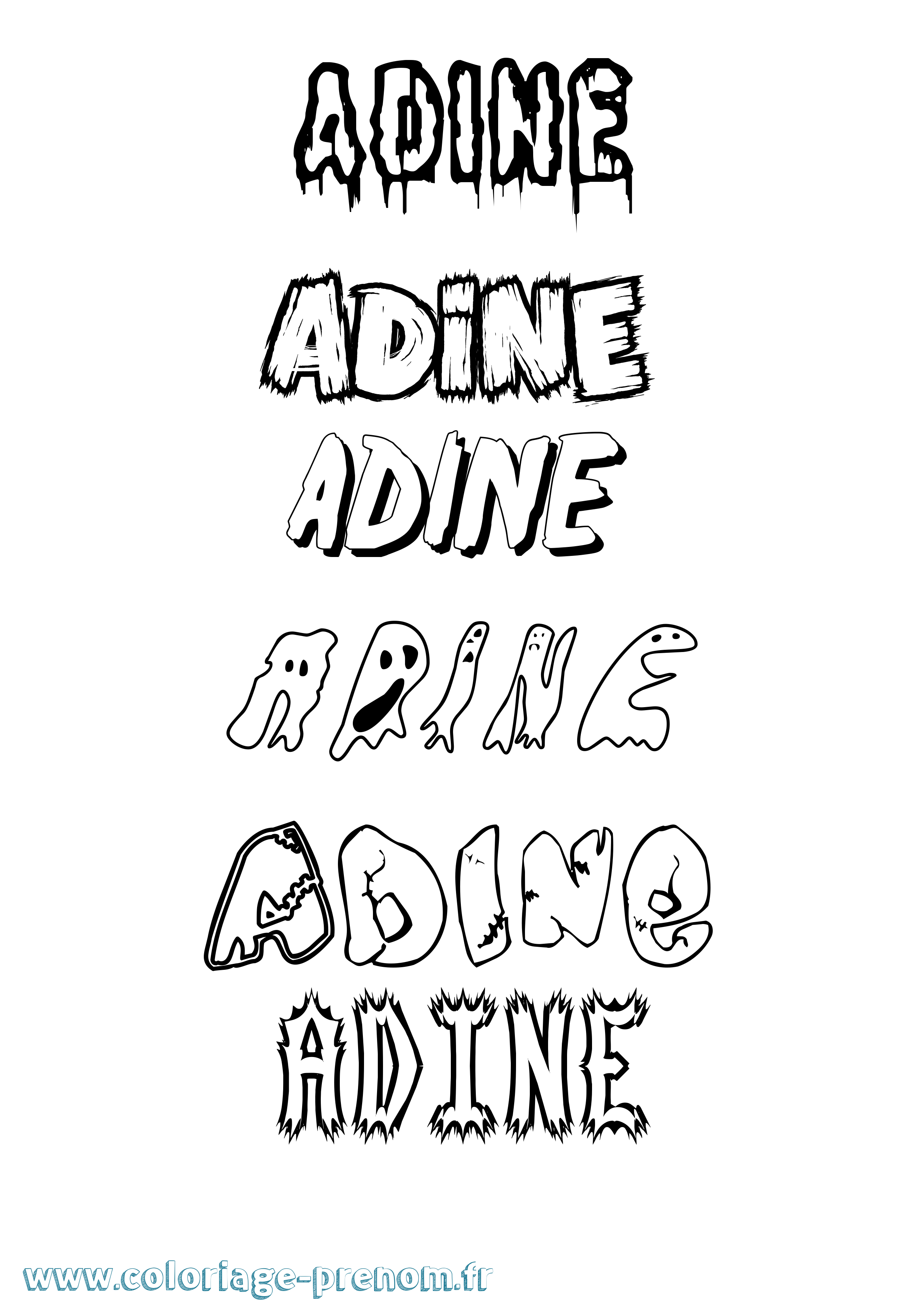 Coloriage Adine Frisson Coloriage prénom Adine Frisson