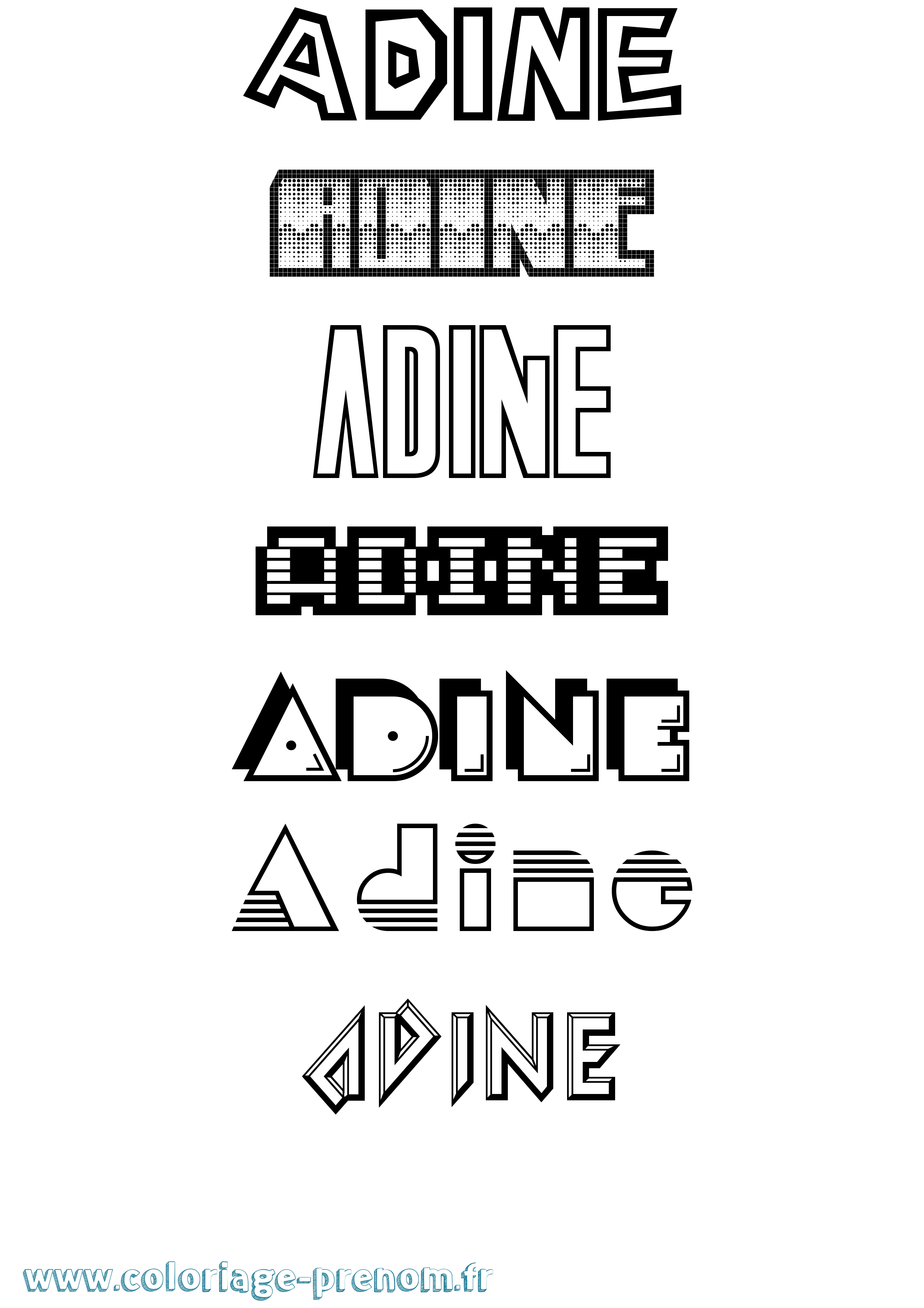 Coloriage Adine Jeux Vidéos Coloriage prénom Adine Jeux Vidéos