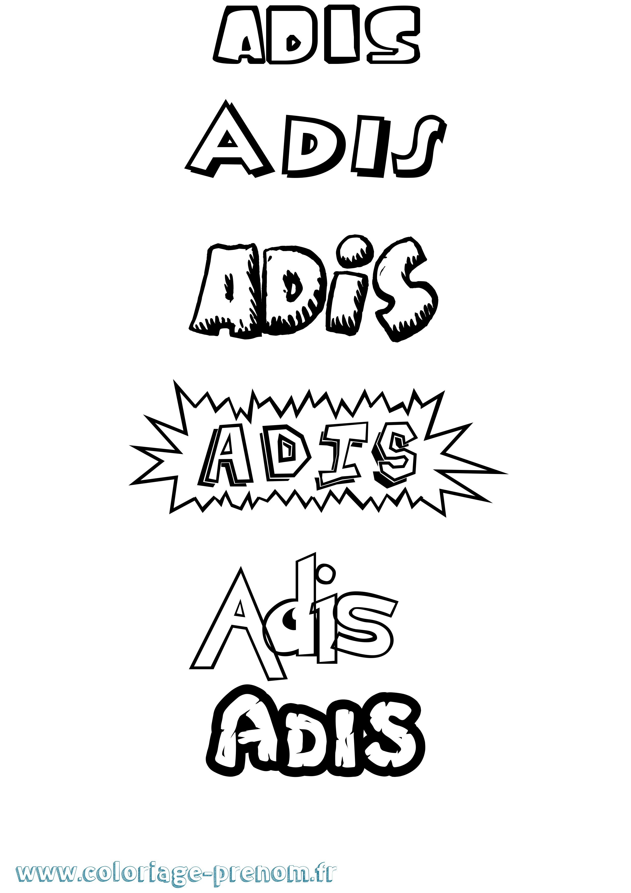 Coloriage prénom Adis Dessin Animé
