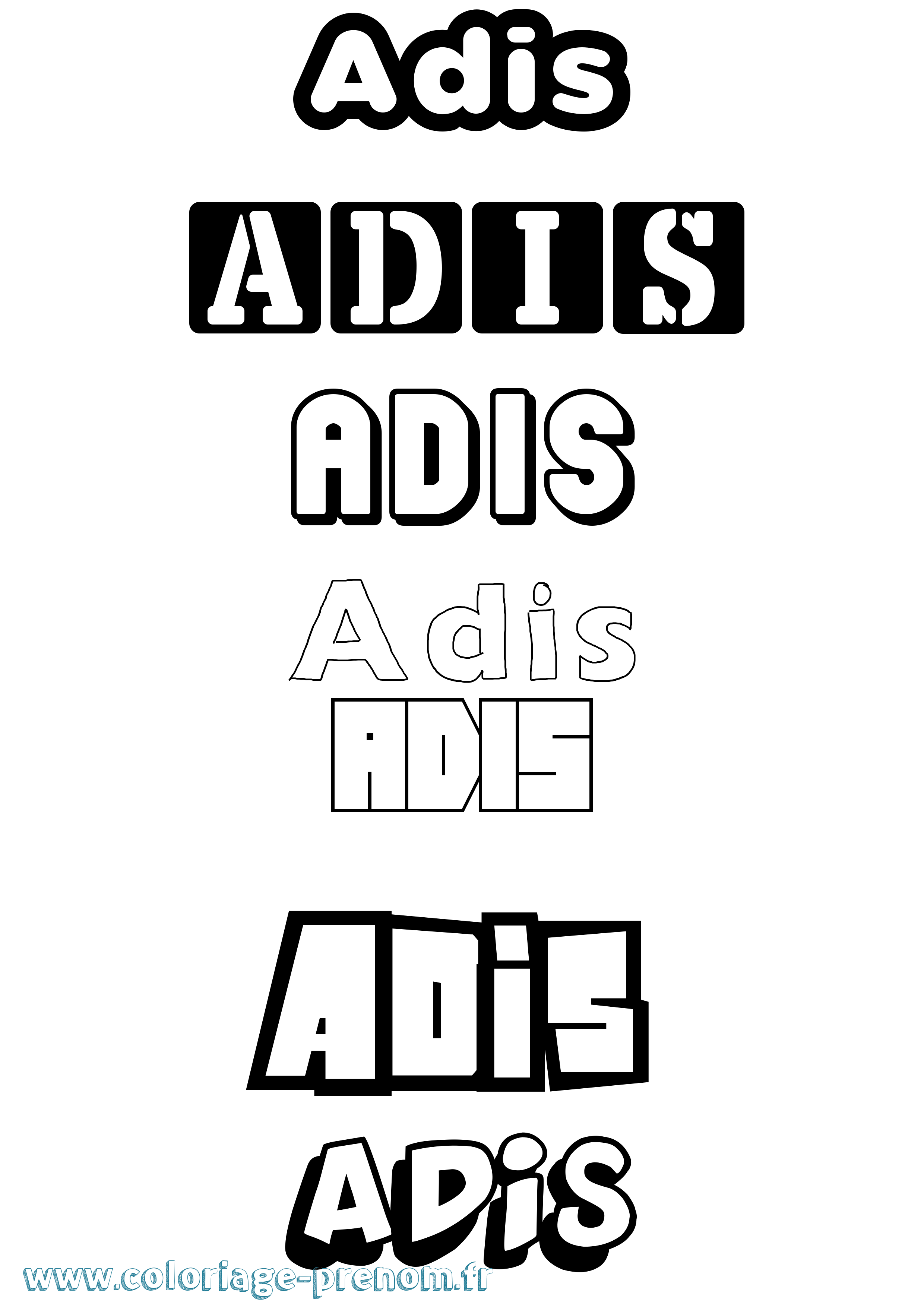 Coloriage prénom Adis Simple