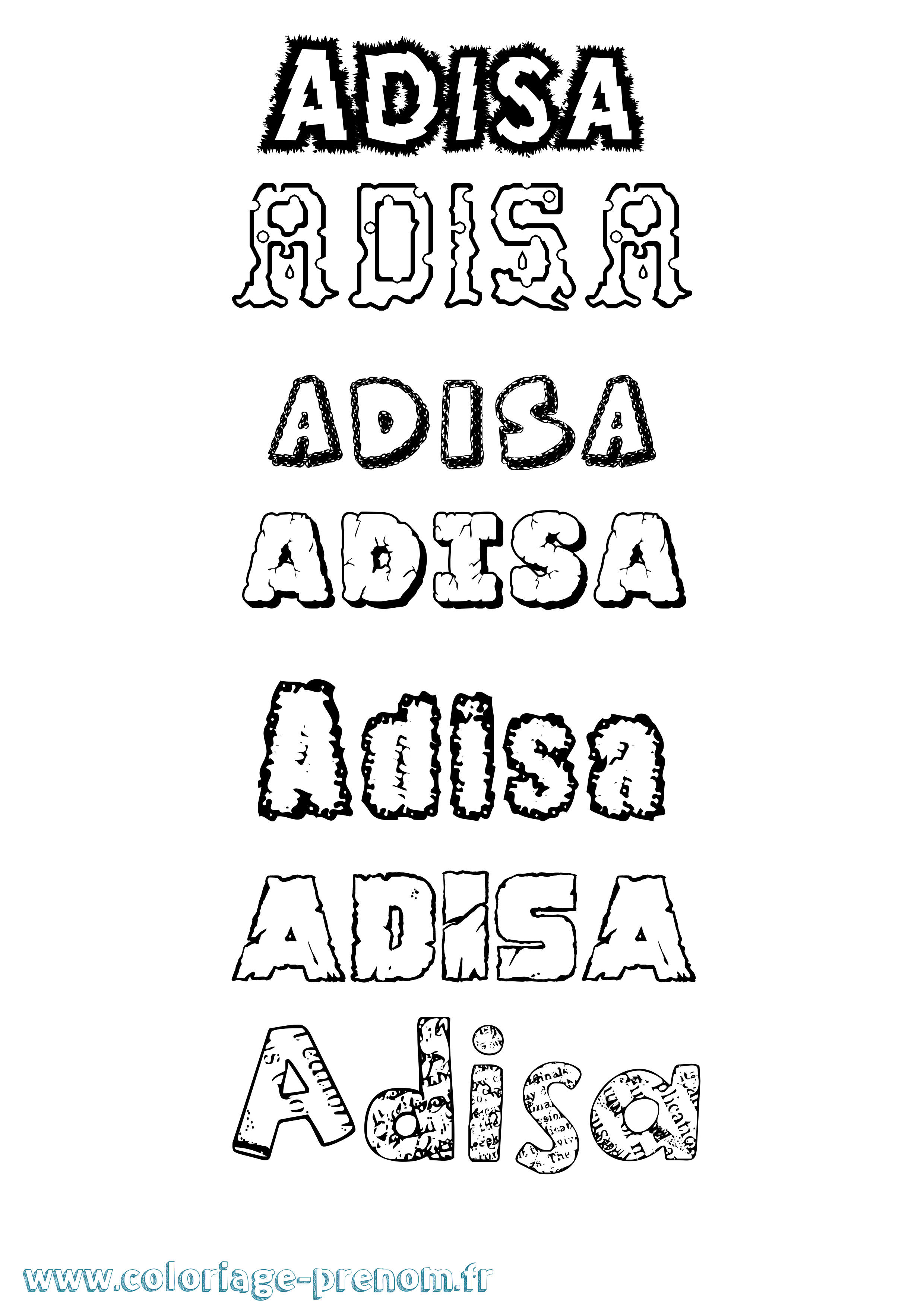 Coloriage Adisa Destructuré Coloriage prénom Adisa Destructuré