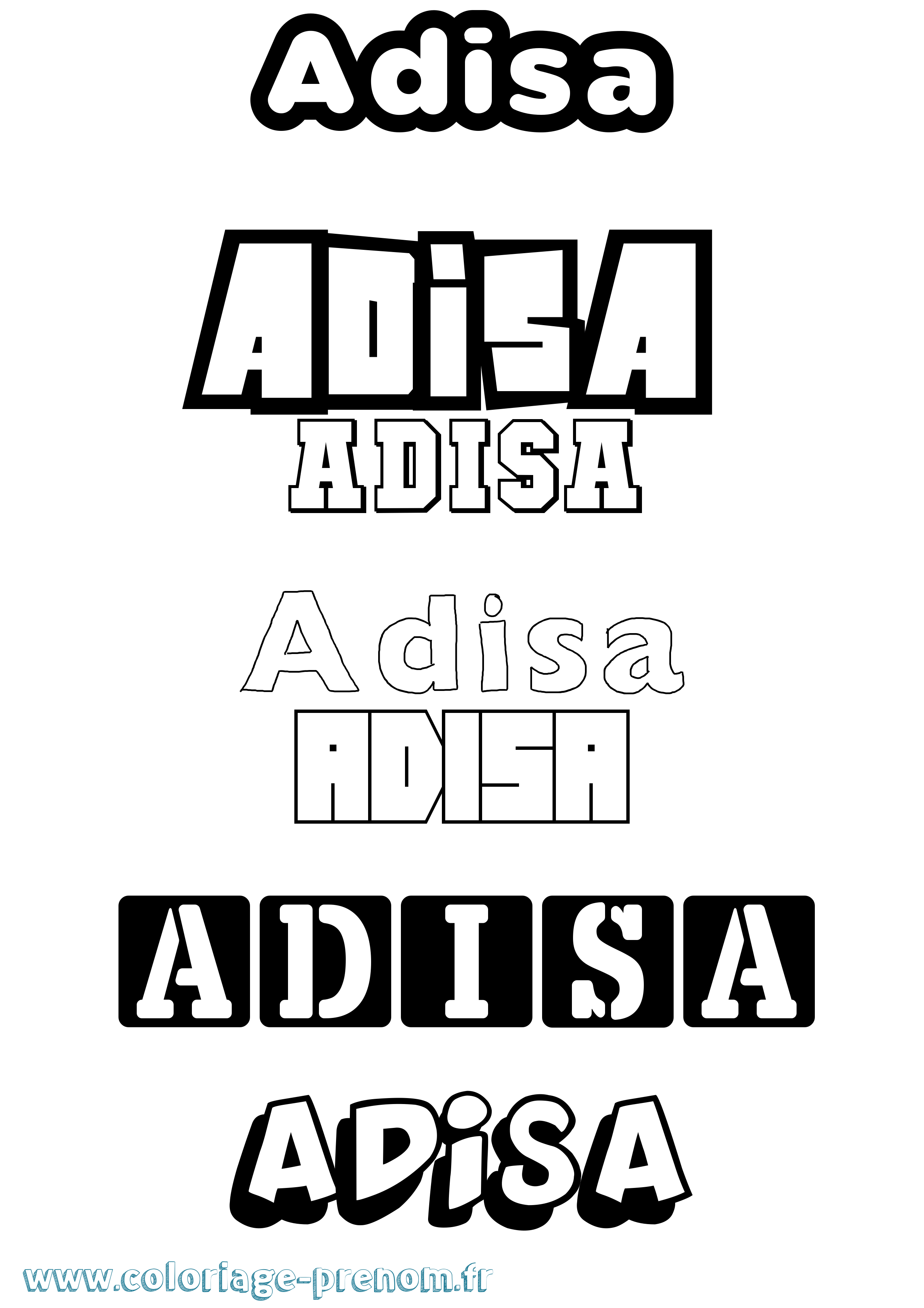 Coloriage Adisa Simple Coloriage prénom Adisa Simple