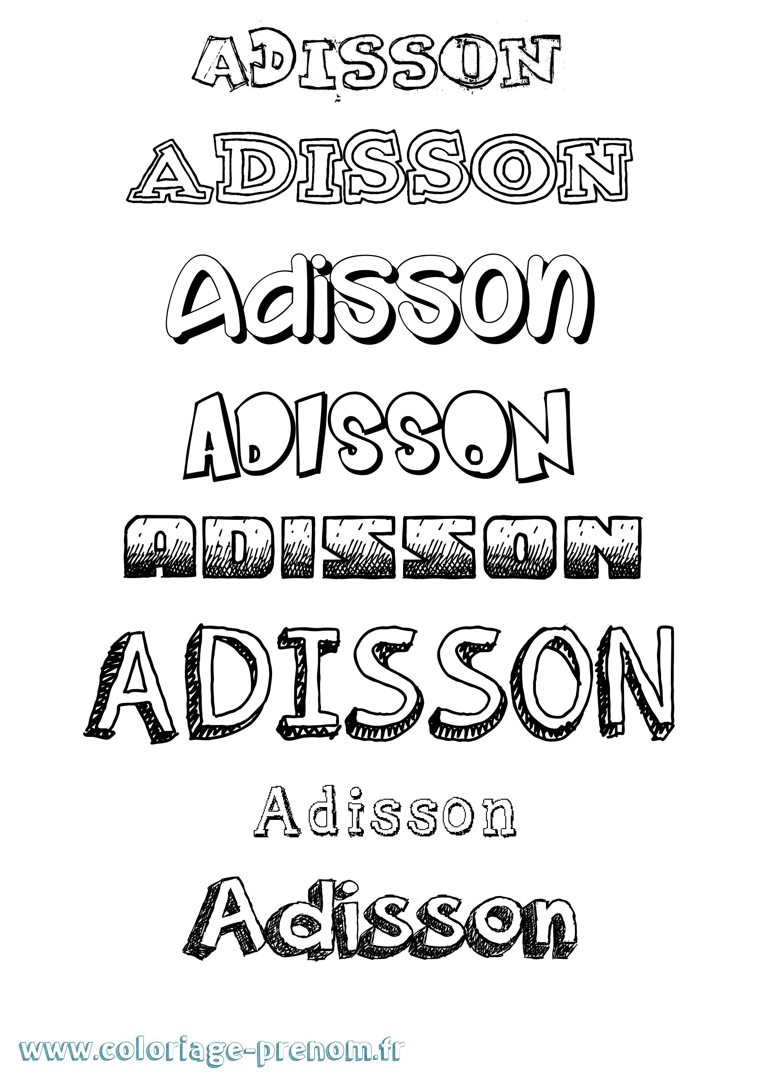 Coloriage prénom Adisson Dessiné