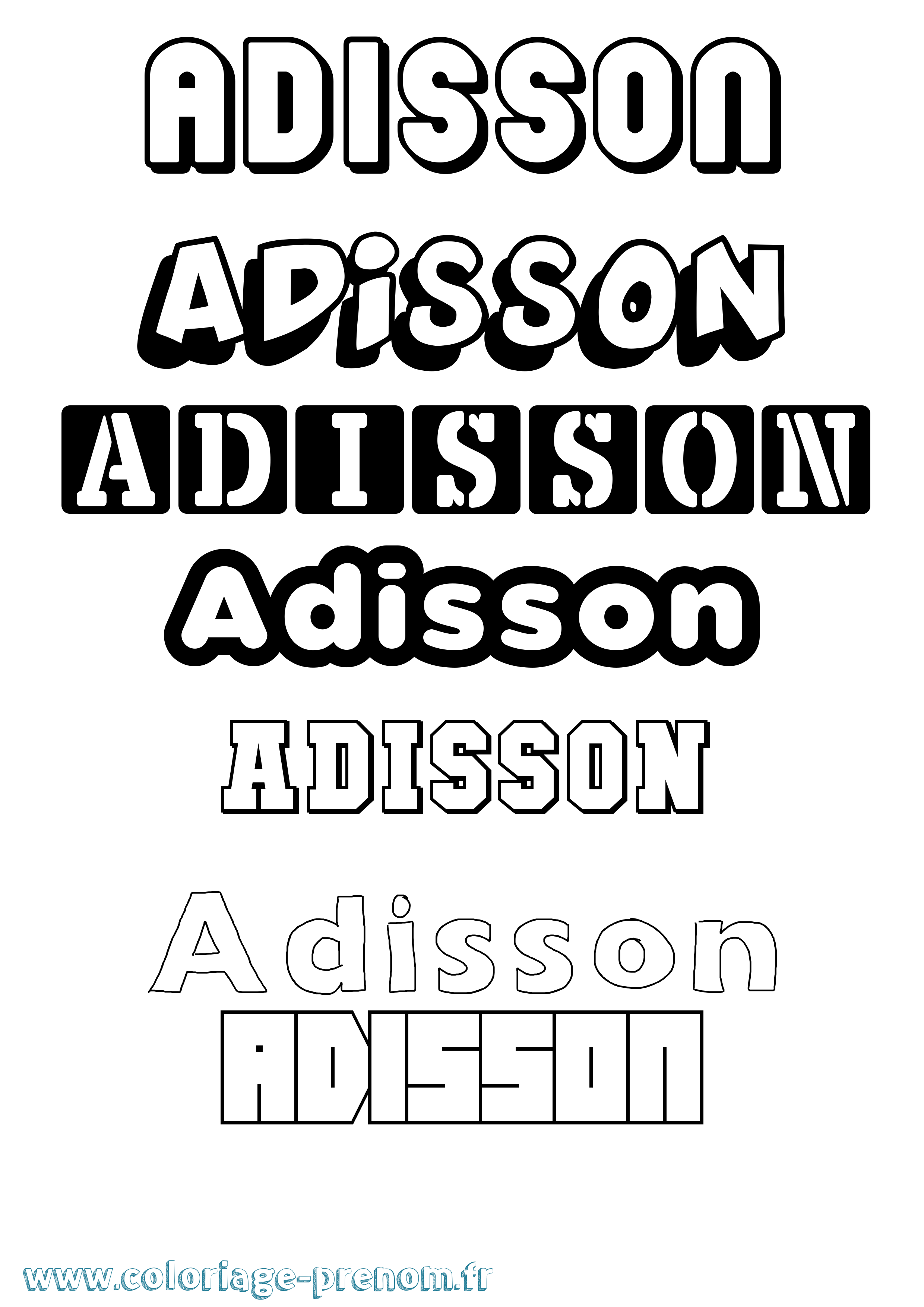 Coloriage prénom Adisson Simple