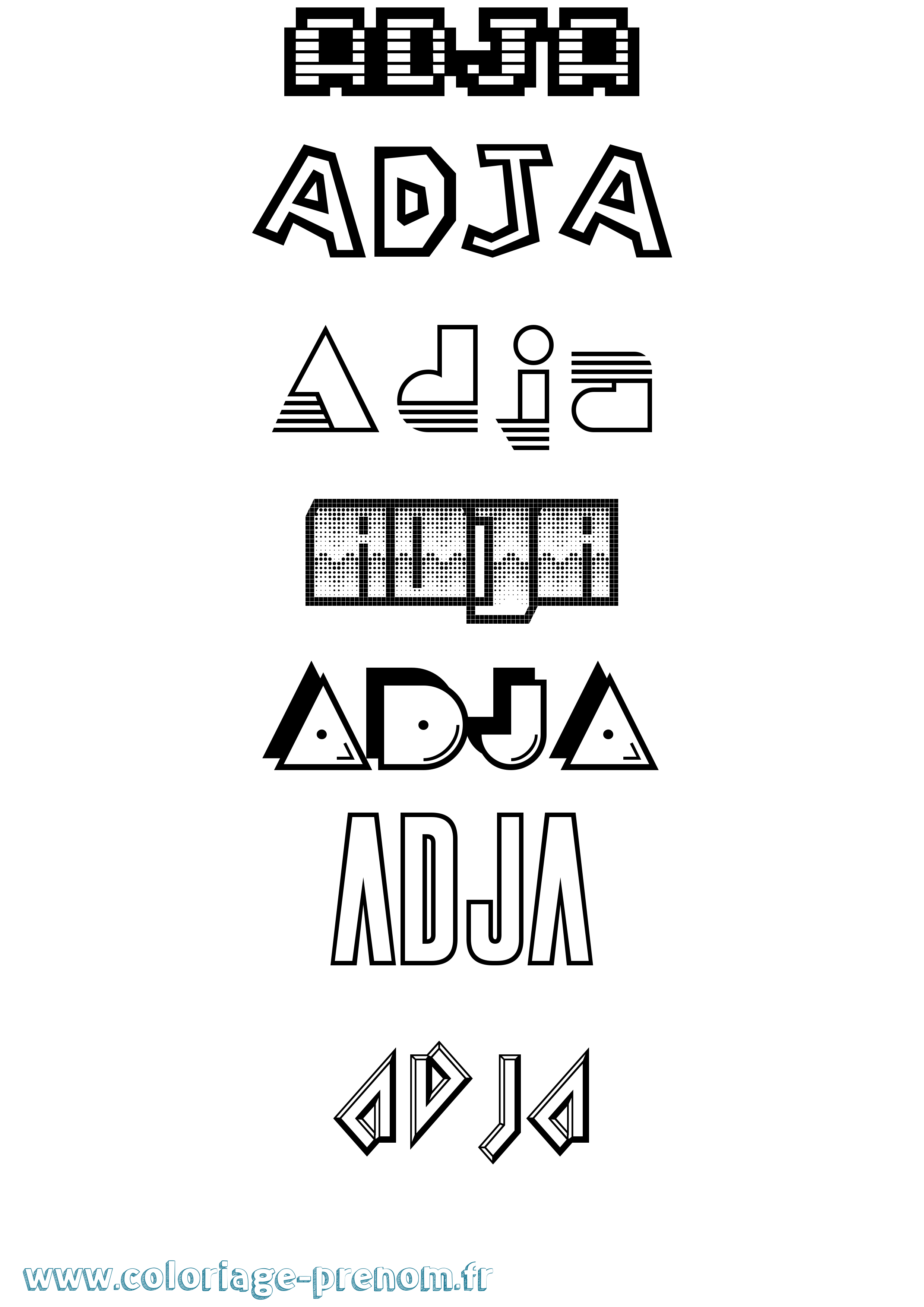 Coloriage Adja Jeux Vidéos Coloriage prénom Adja Jeux Vidéos
