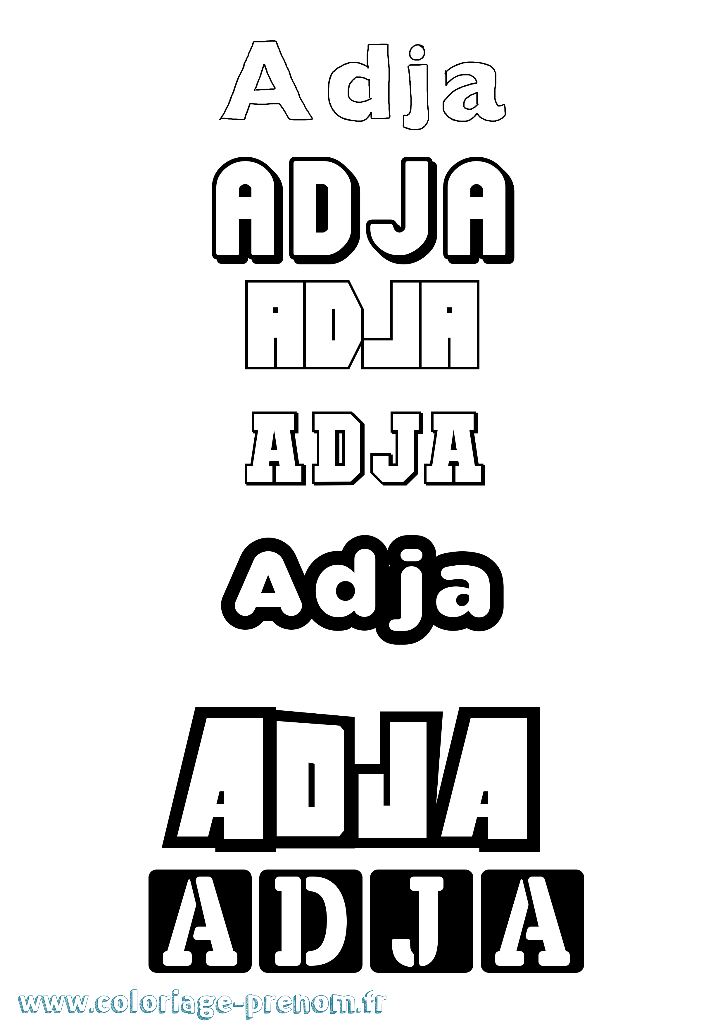 Coloriage Adja Simple Coloriage prénom Adja Simple