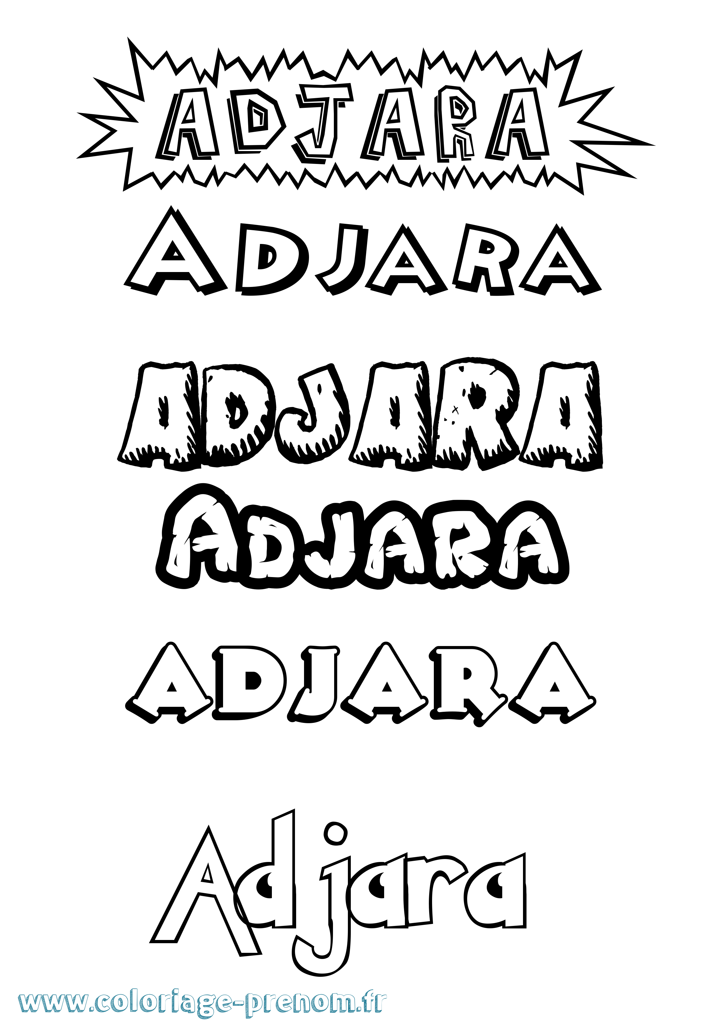 Coloriage prénom Adjara Dessin Animé