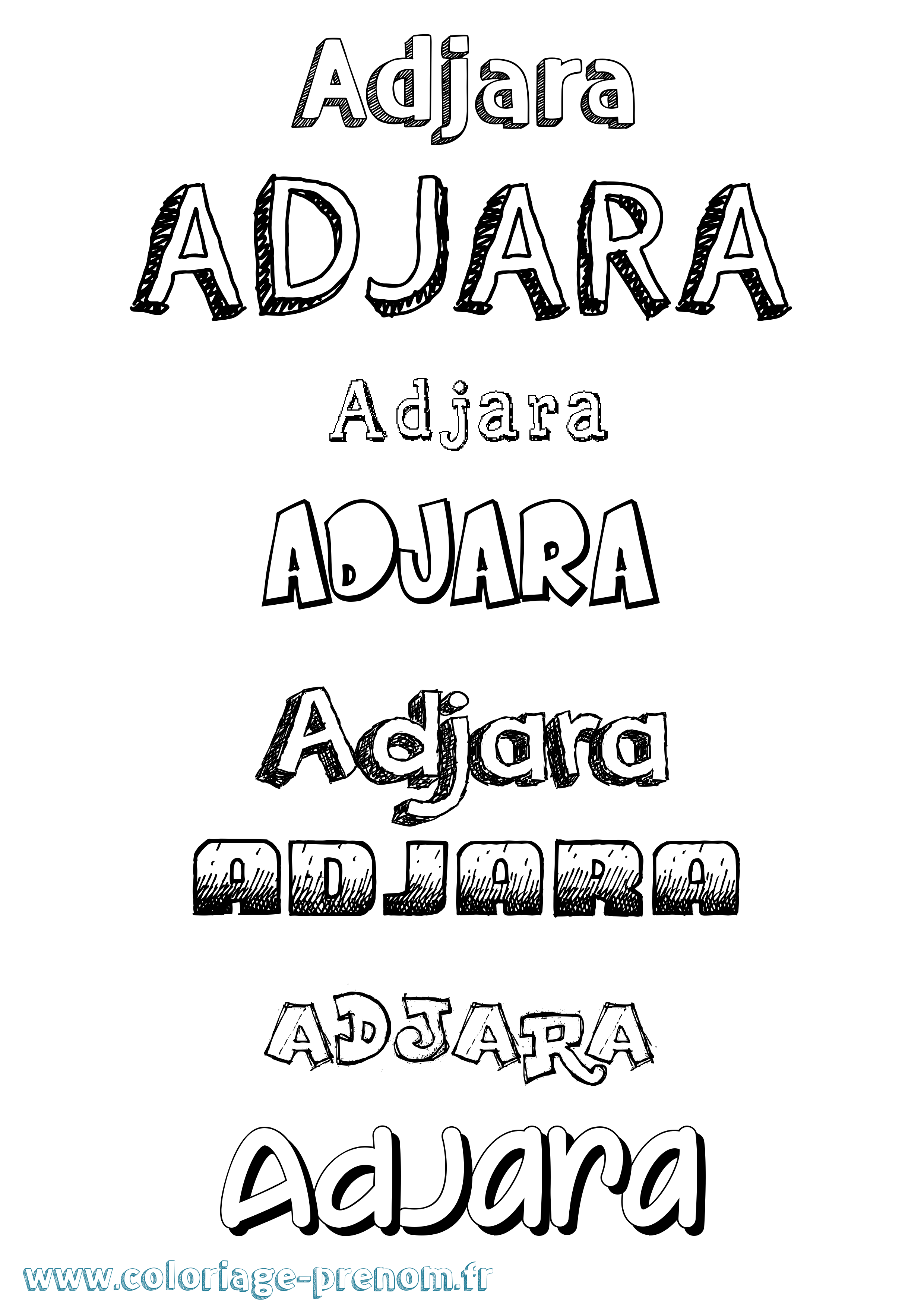 Coloriage prénom Adjara Dessiné