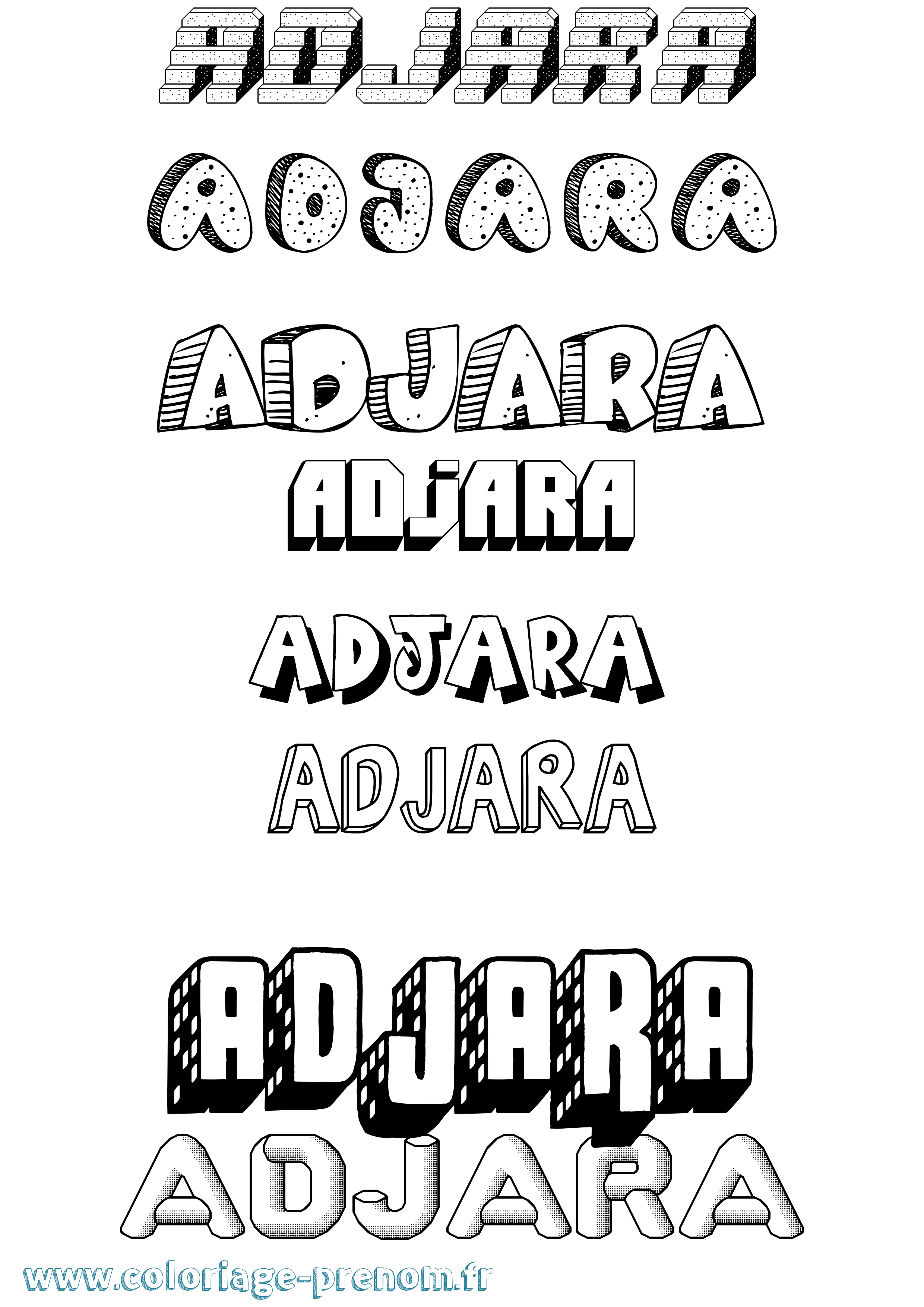 Coloriage prénom Adjara Effet 3D