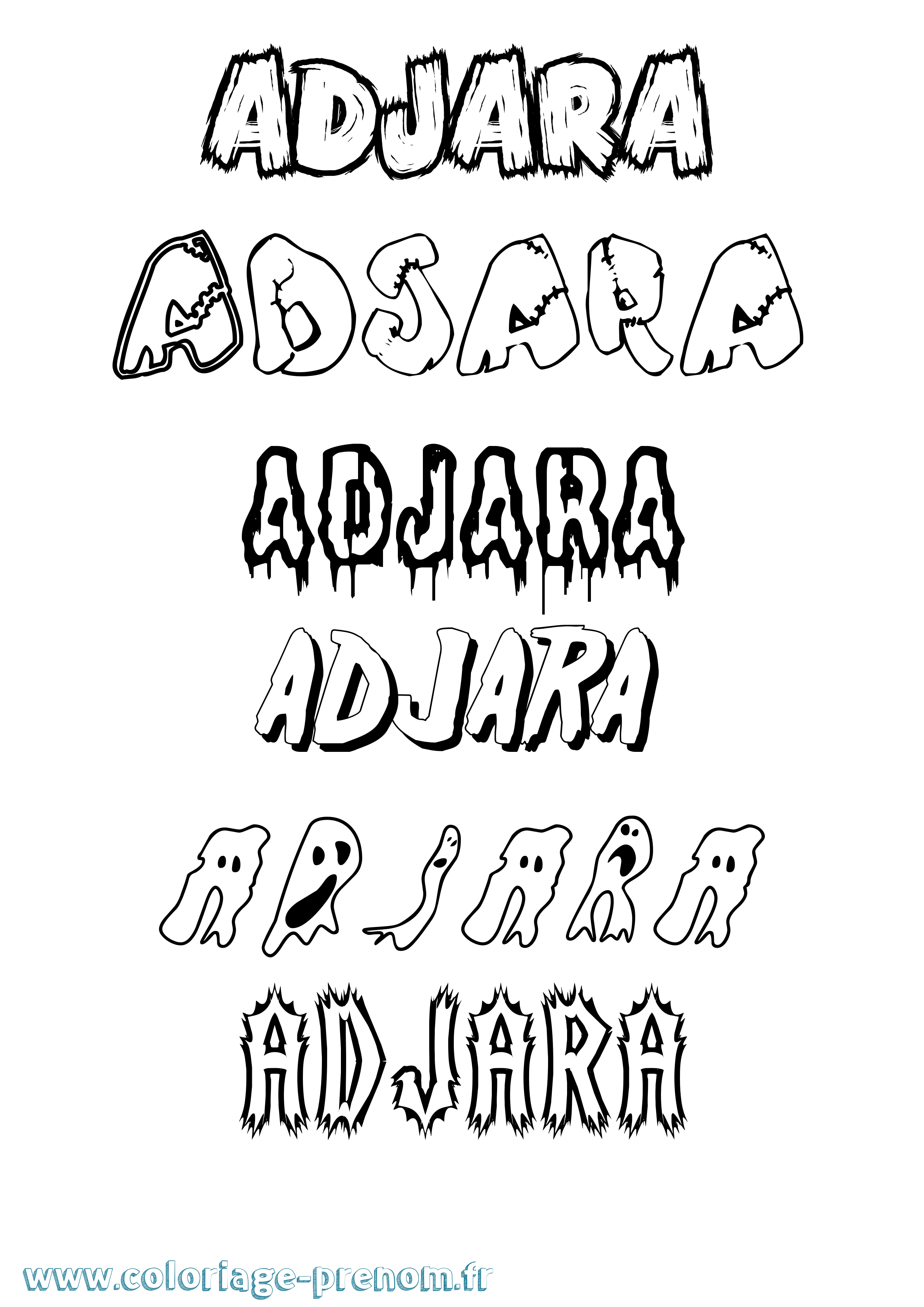 Coloriage prénom Adjara Frisson