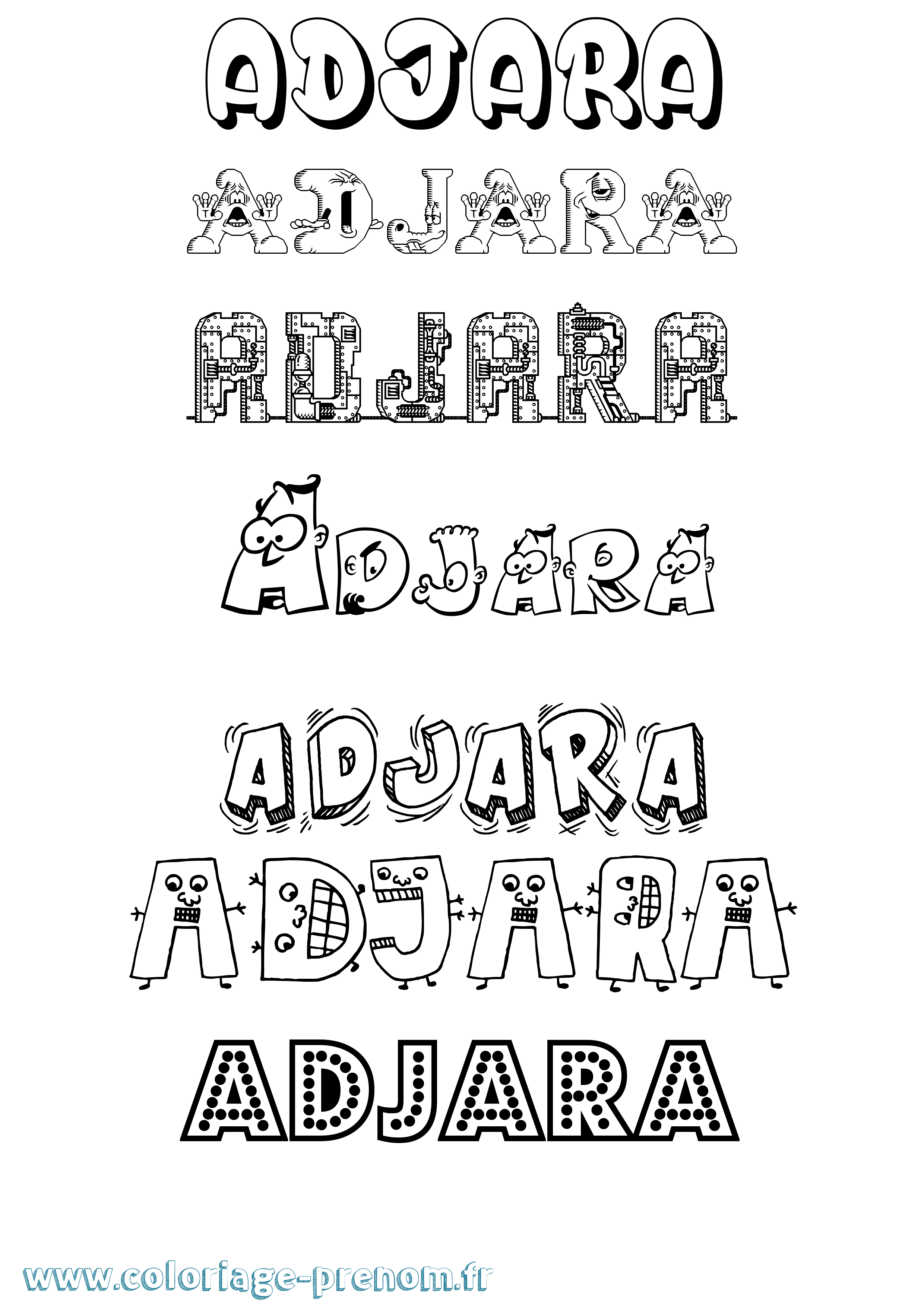 Coloriage prénom Adjara Fun