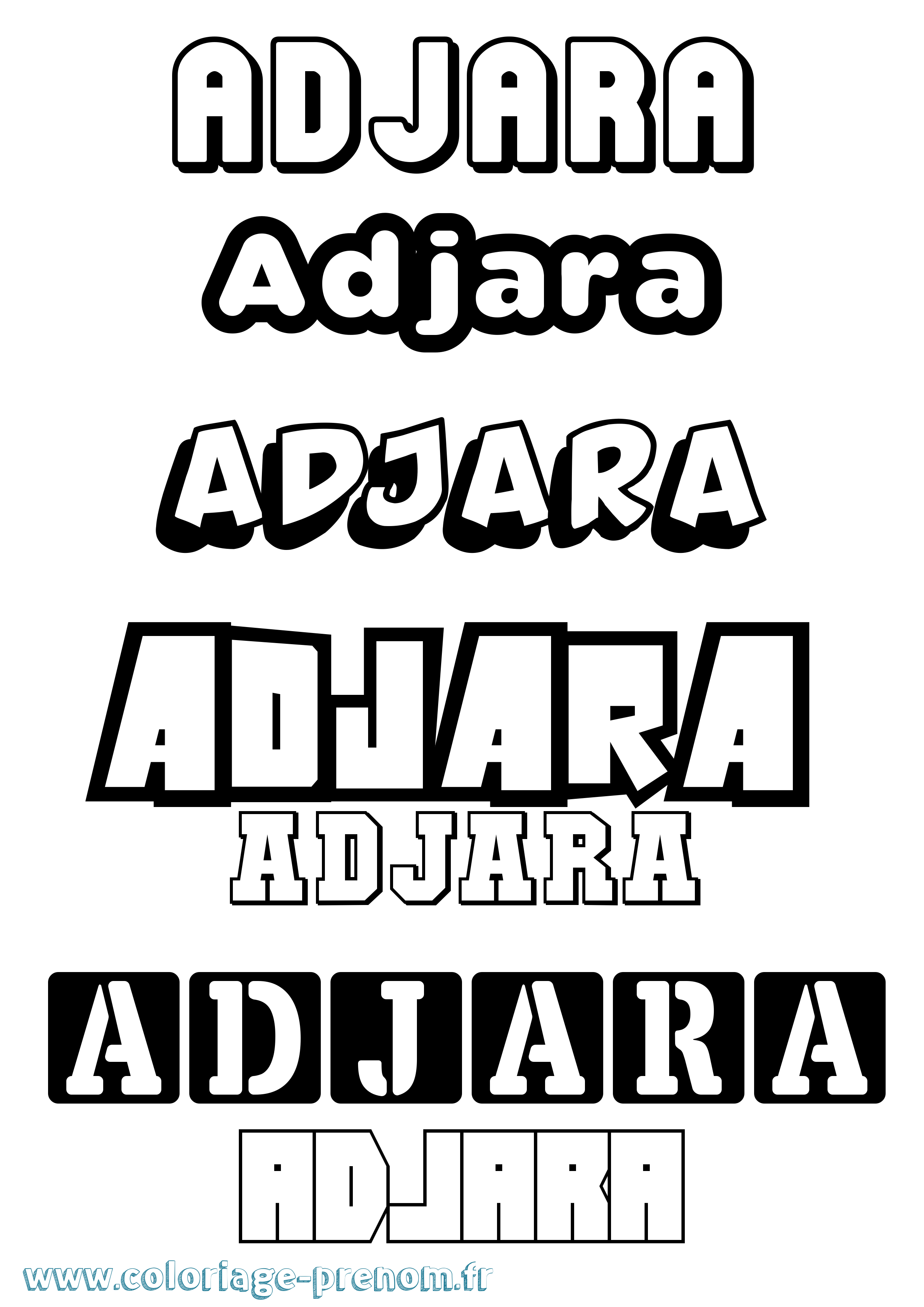 Coloriage prénom Adjara Simple