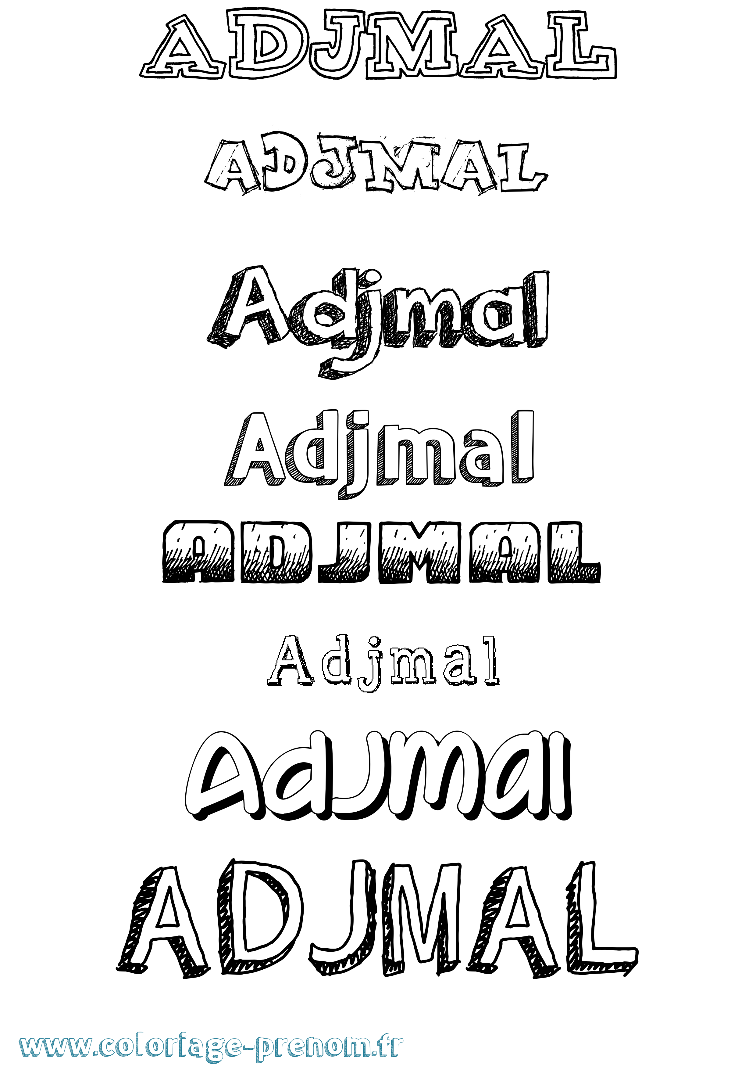 Coloriage Adjmal Dessiné Coloriage prénom Adjmal Dessiné