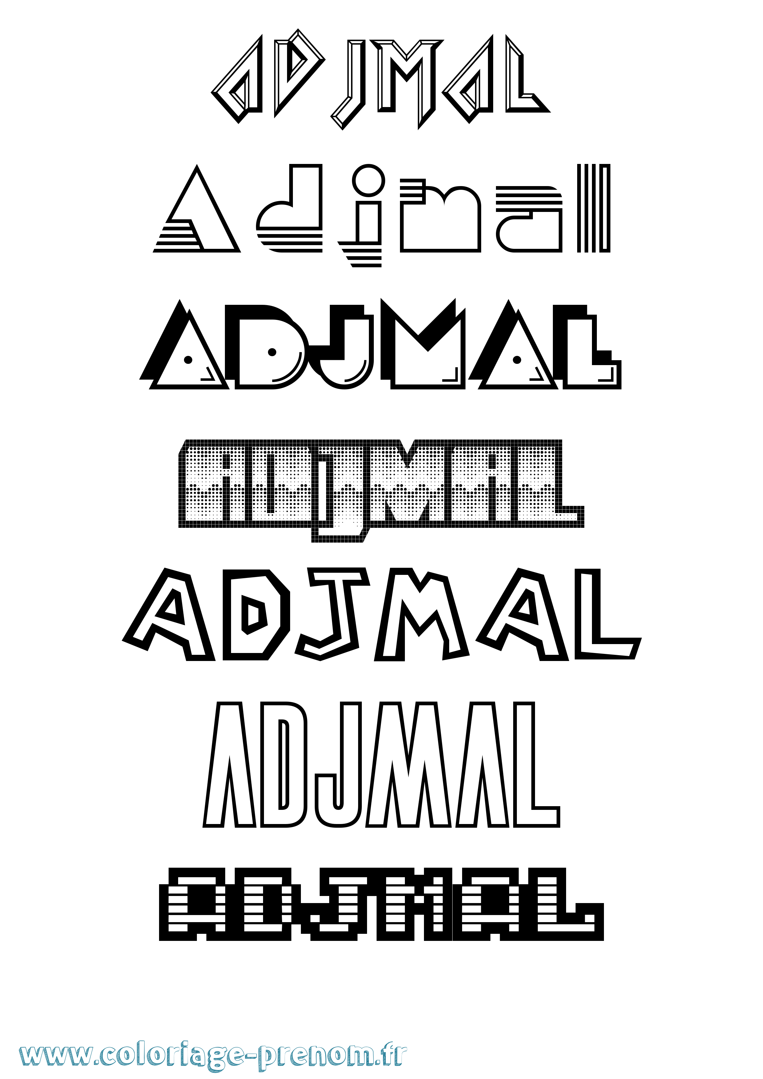 Coloriage Adjmal Jeux Vidéos Coloriage prénom Adjmal Jeux Vidéos