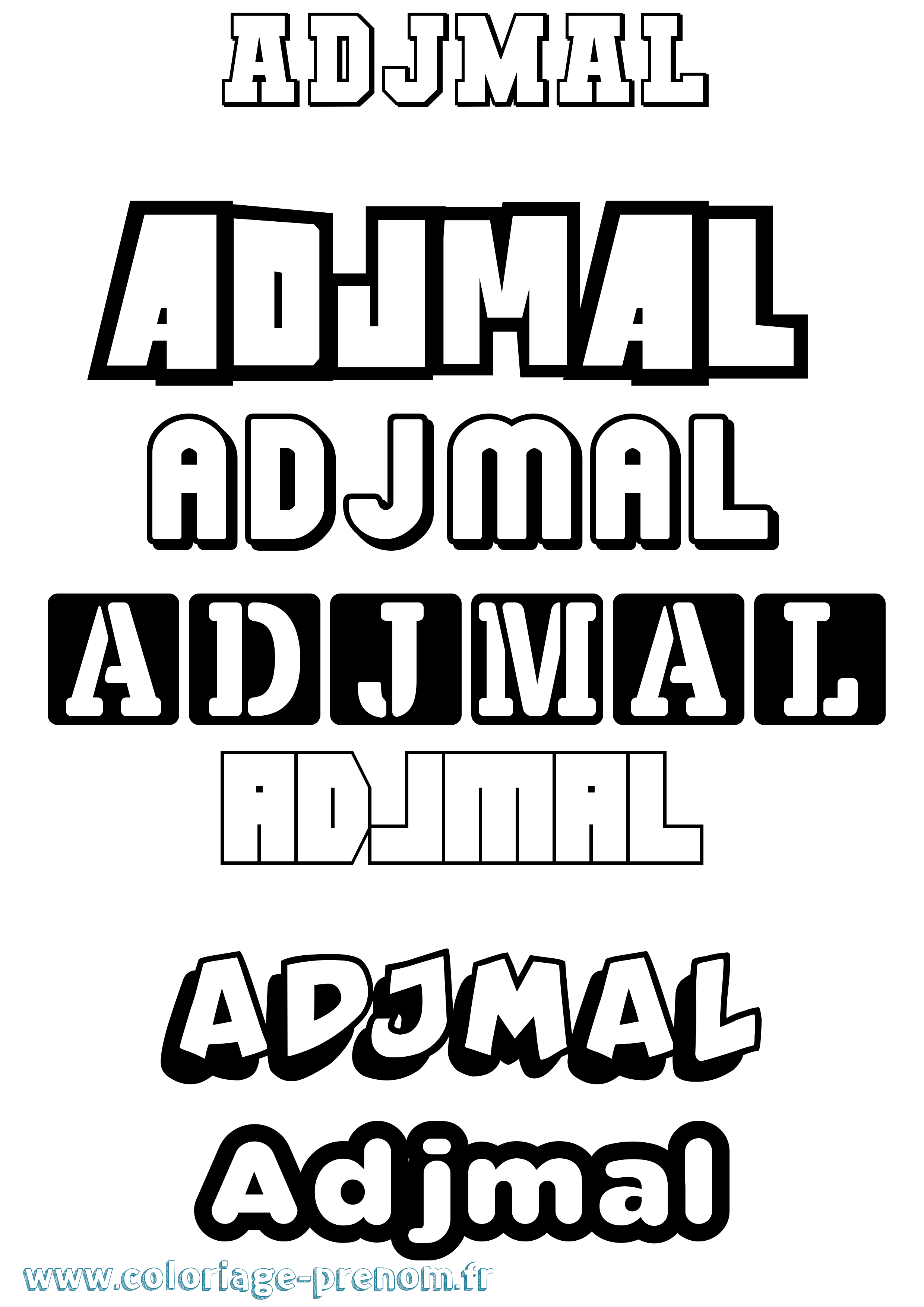 Coloriage Adjmal Simple Coloriage prénom Adjmal Simple