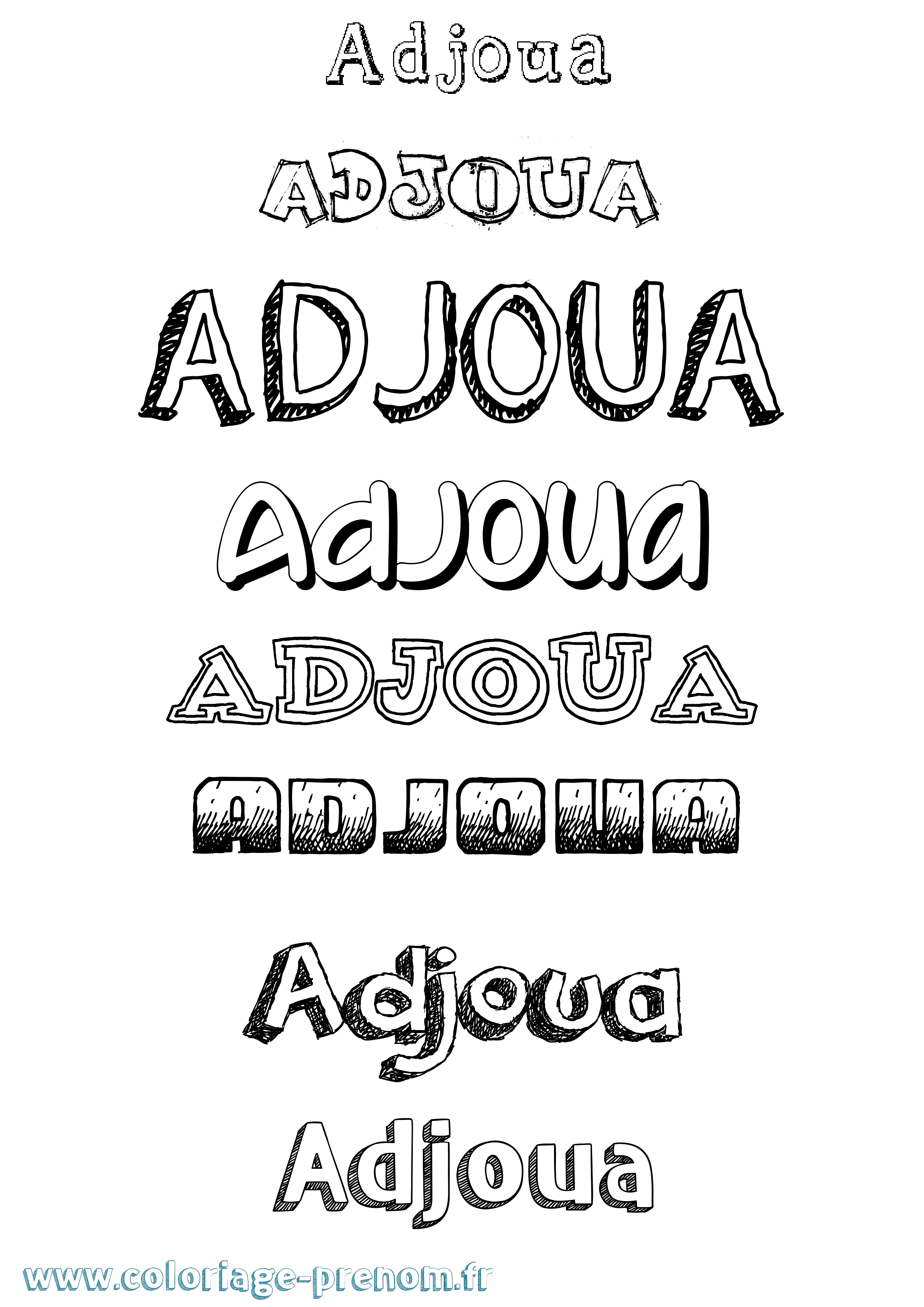 Coloriage prénom Adjoua Dessiné