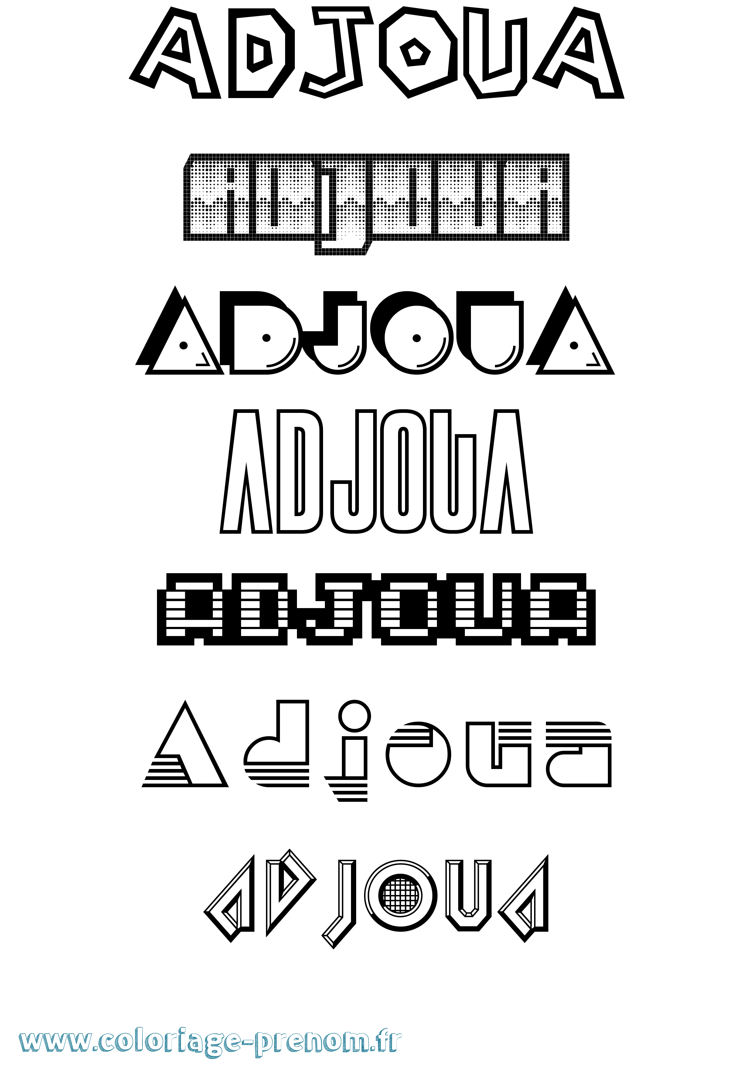 Coloriage Adjoua Jeux Vidéos Coloriage prénom Adjoua Jeux Vidéos