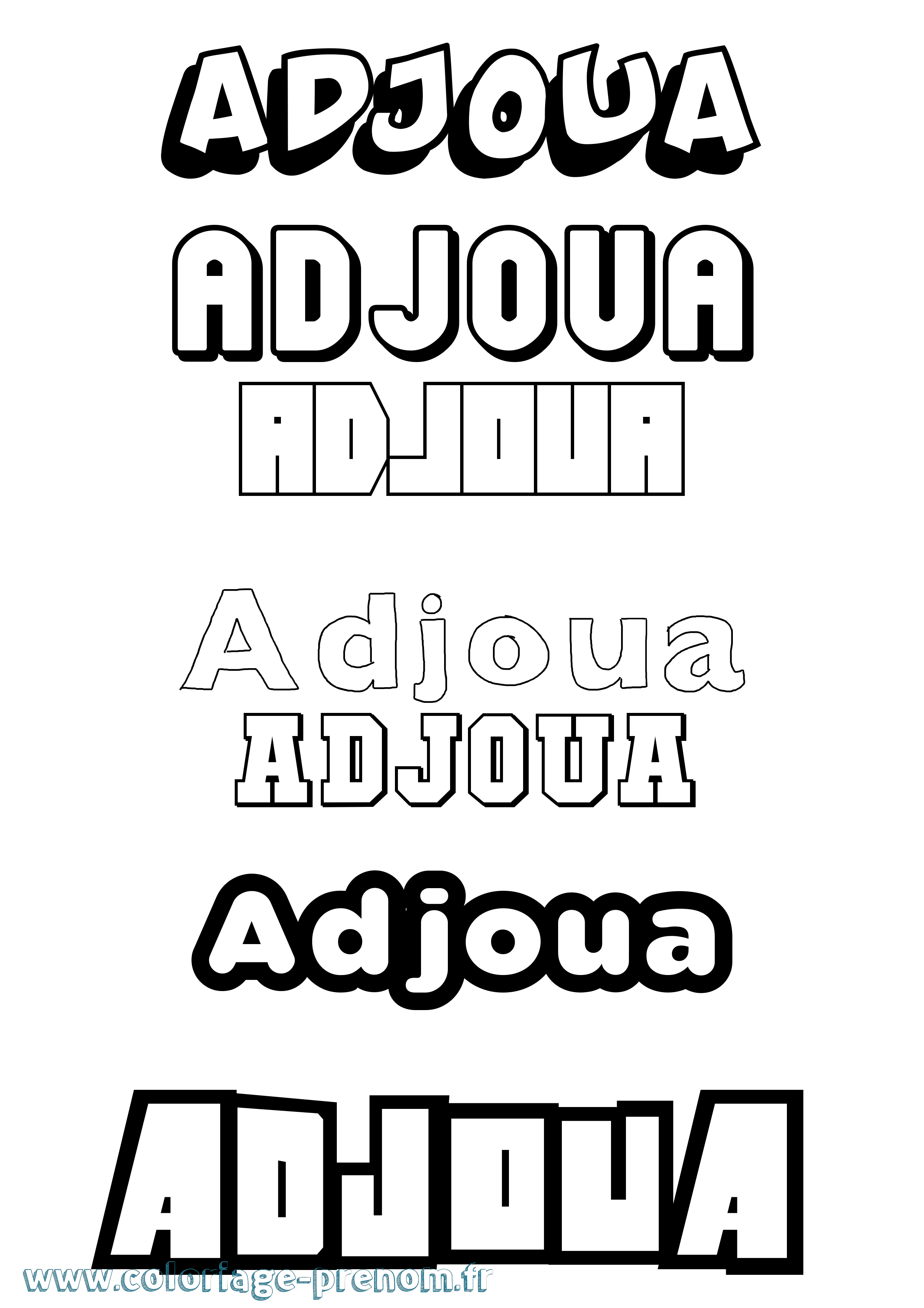 Coloriage prénom Adjoua Simple