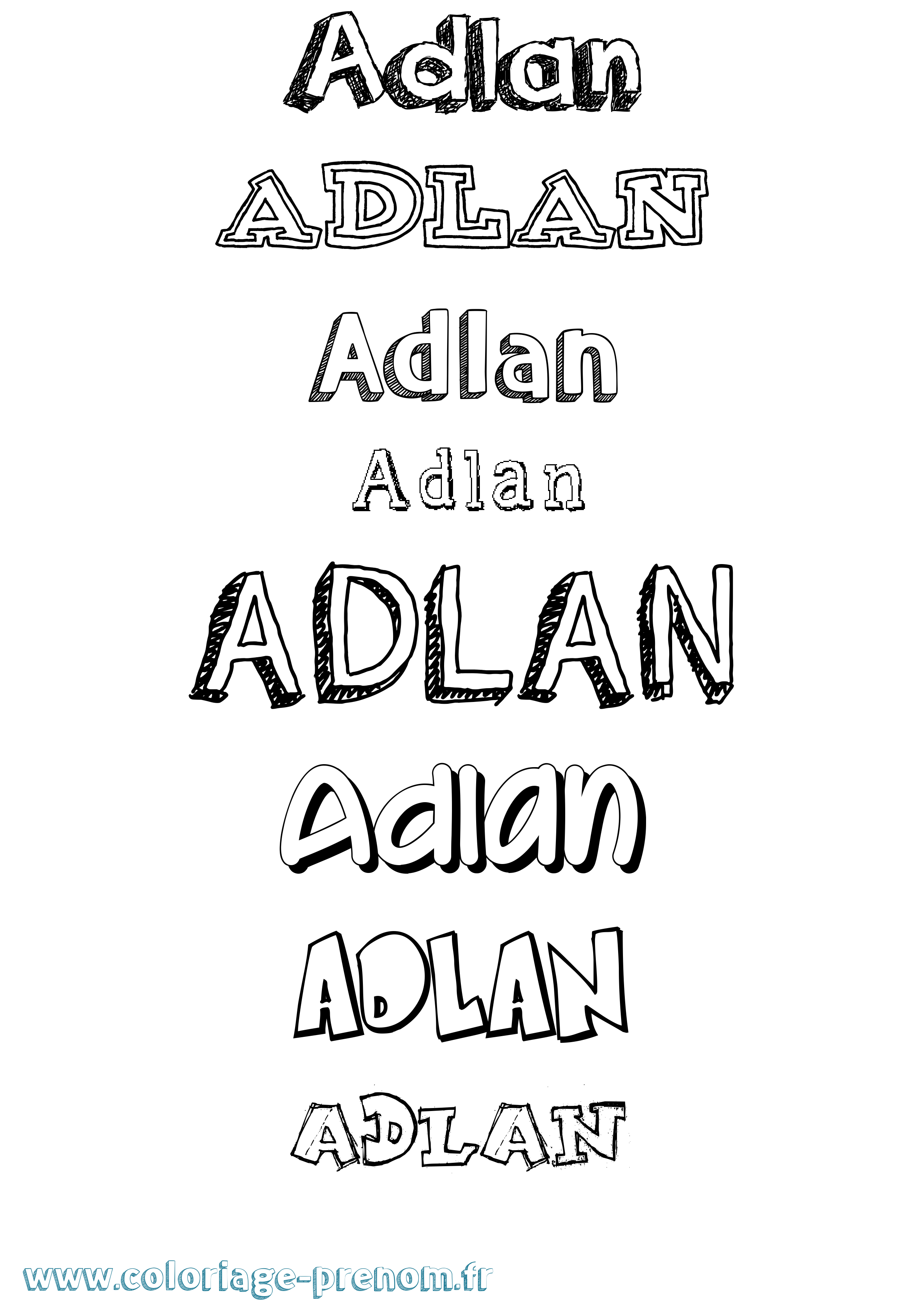 Coloriage Adlan Dessiné Coloriage prénom Adlan Dessiné