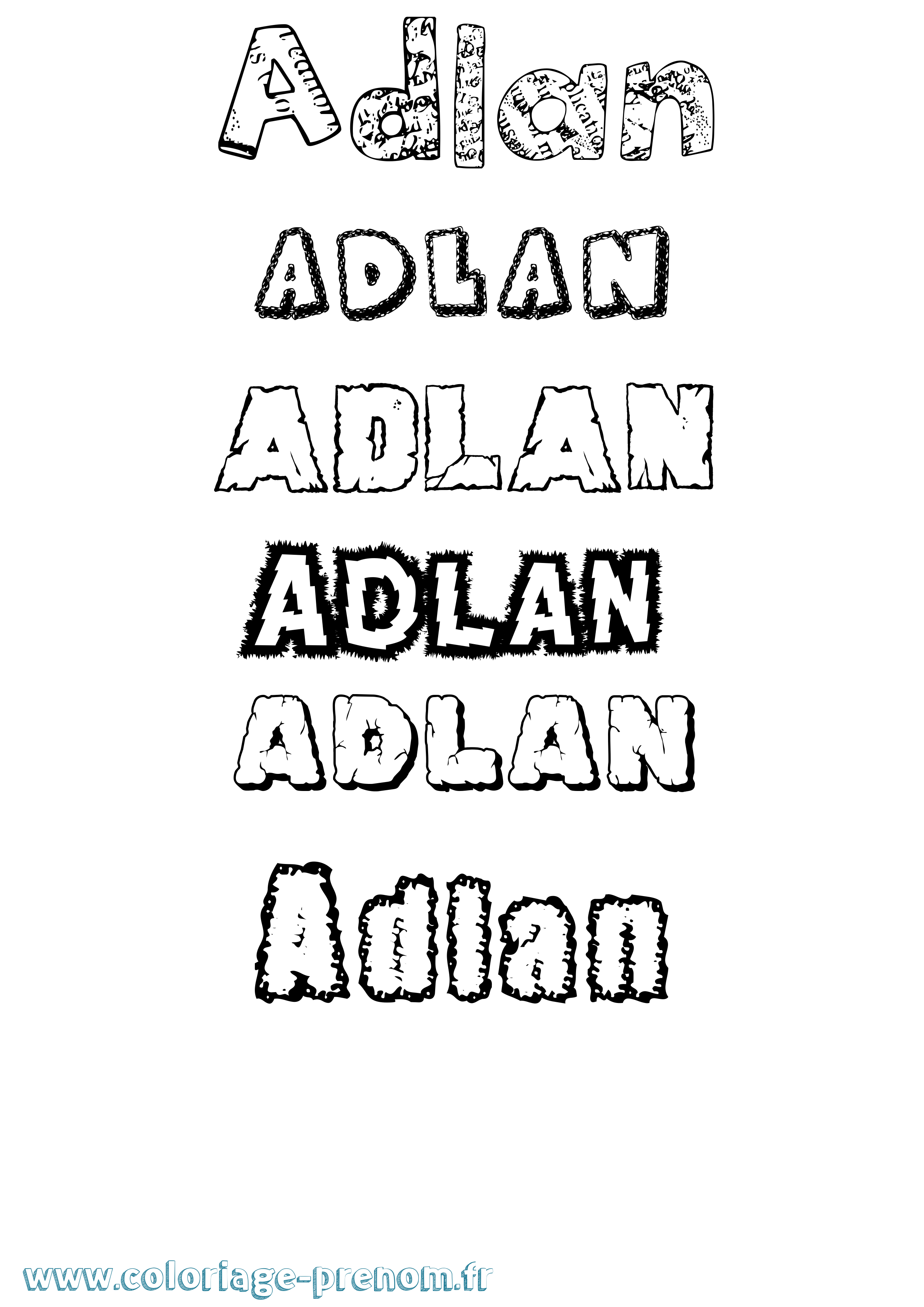Coloriage Adlan Destructuré Coloriage prénom Adlan Destructuré