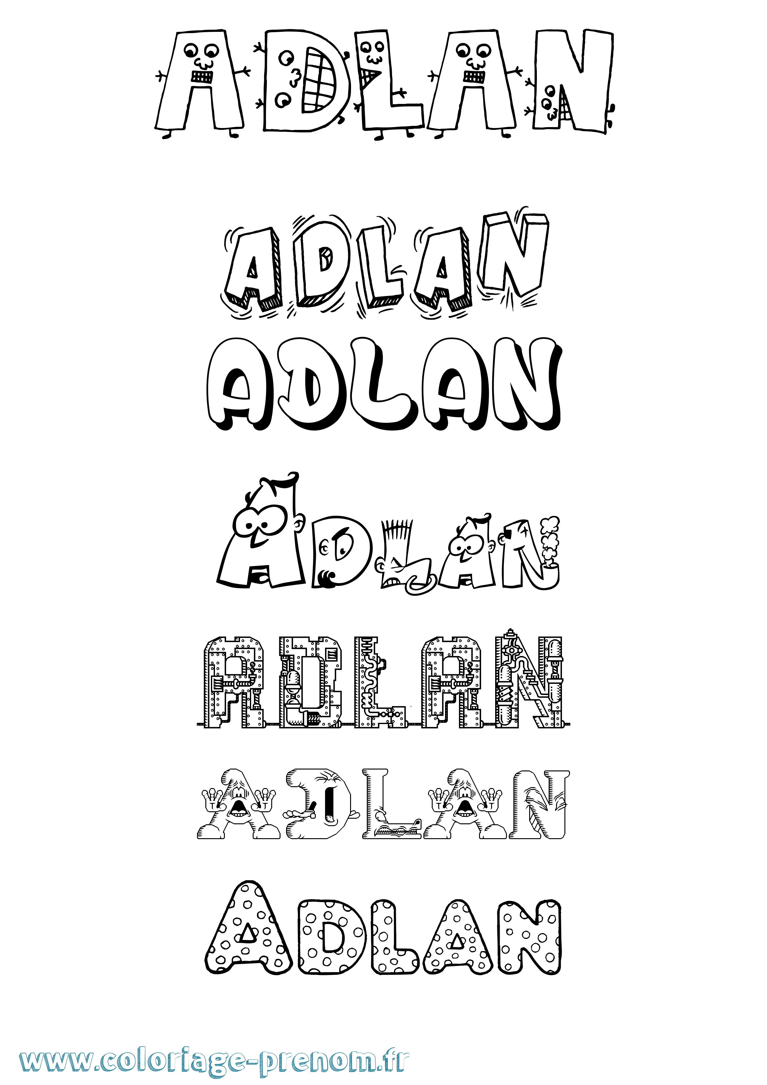Coloriage Adlan Fun Coloriage prénom Adlan Fun