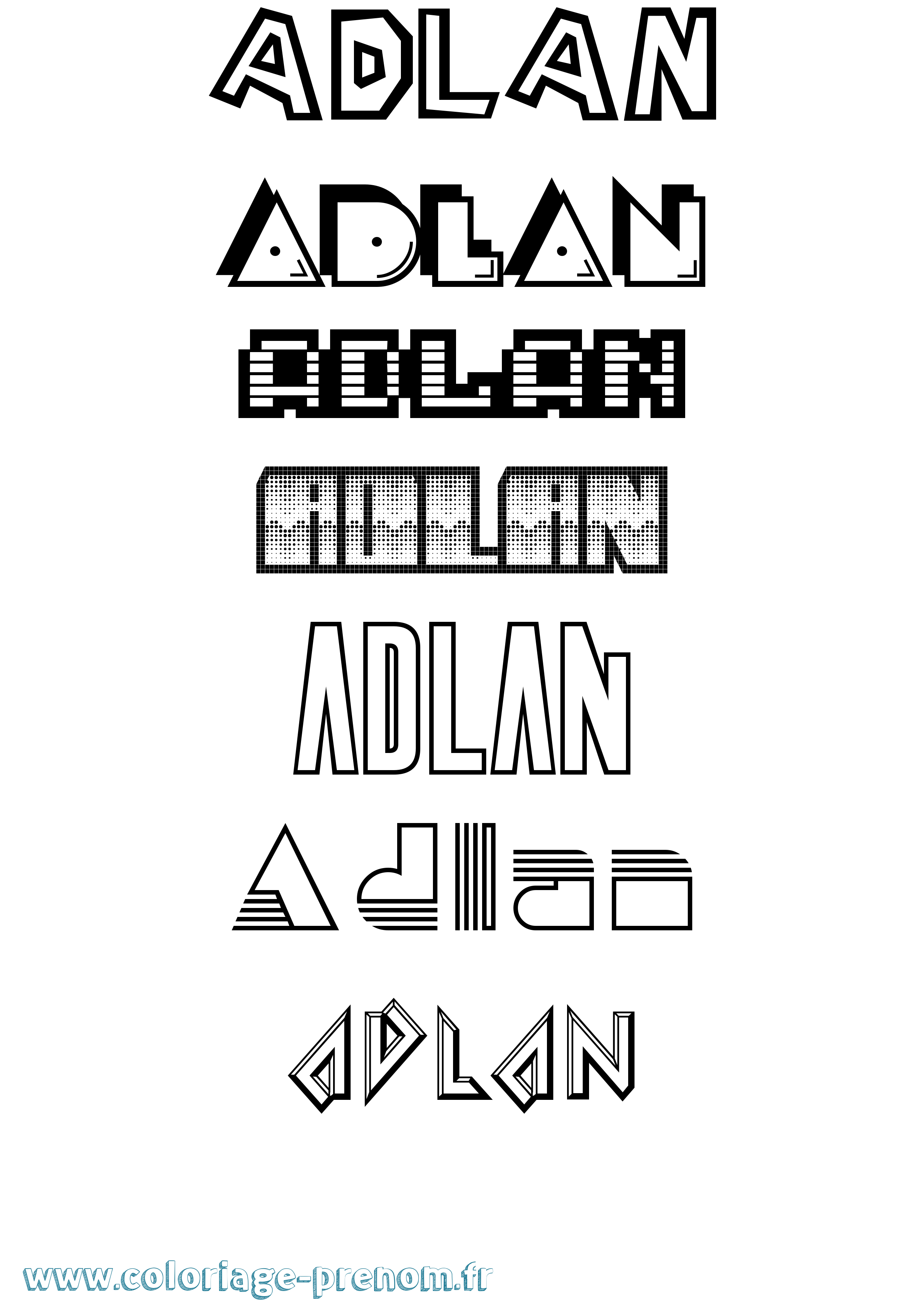 Coloriage Adlan Jeux Vidéos Coloriage prénom Adlan Jeux Vidéos
