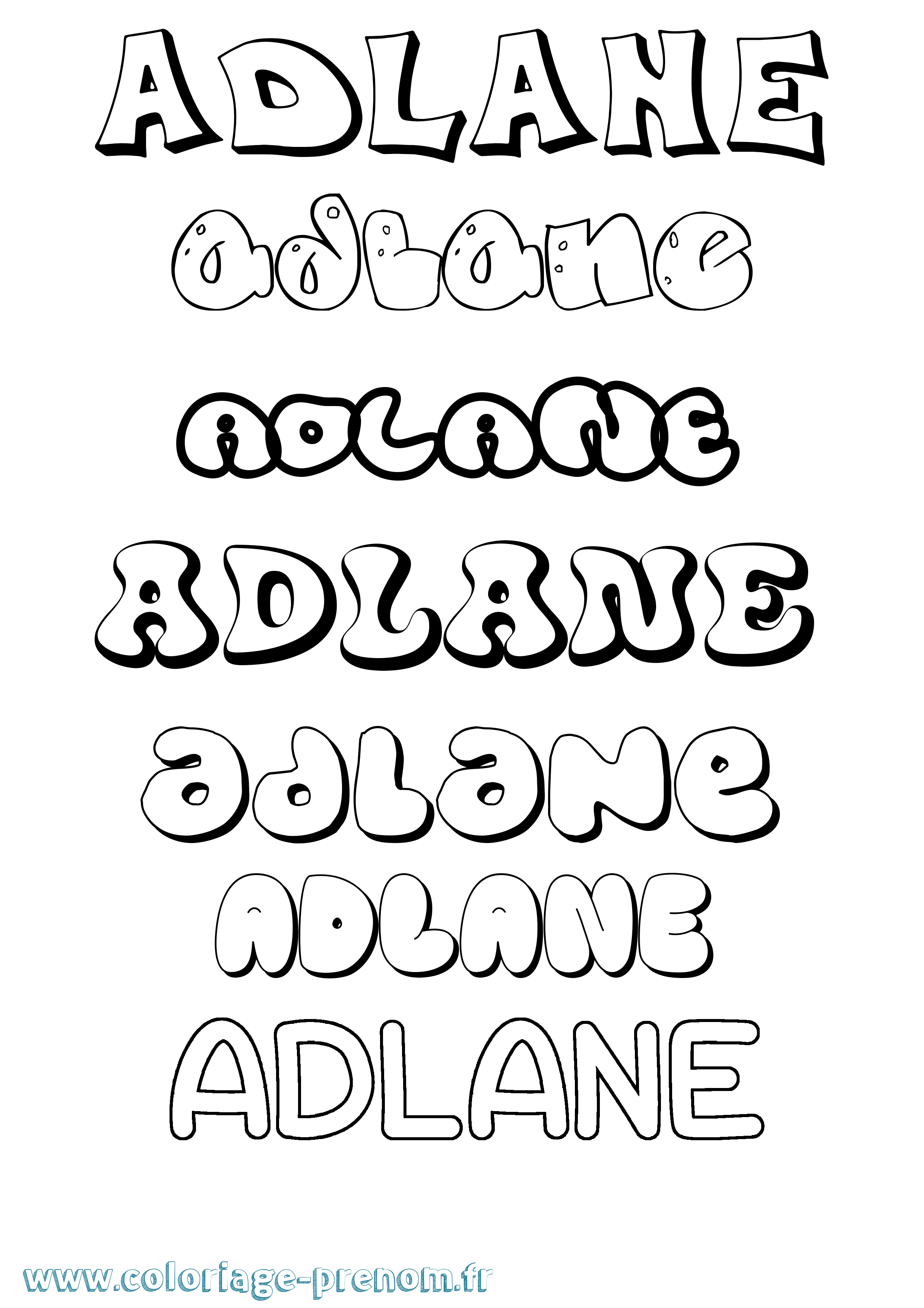 Coloriage Adlane Bubble Coloriage prénom Adlane Bubble