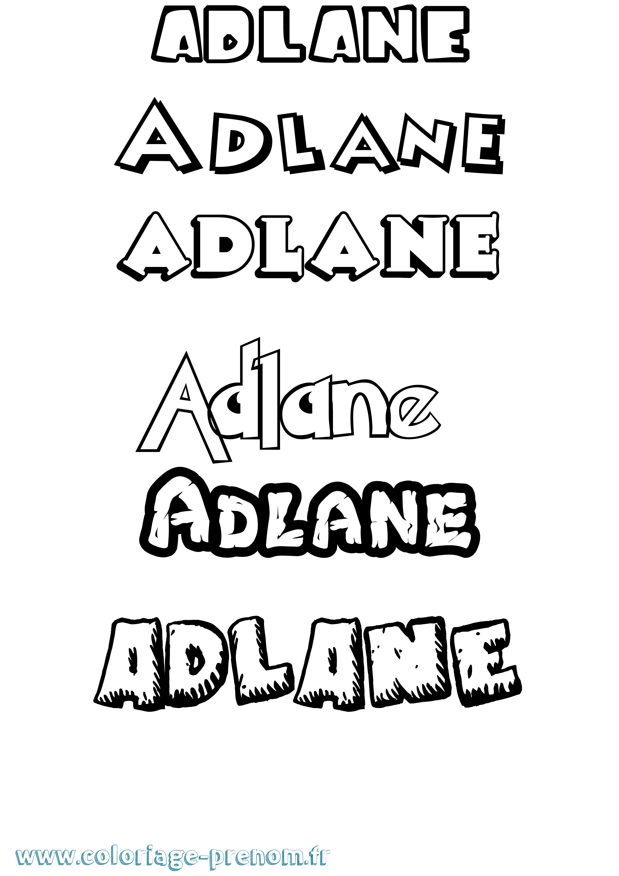 Coloriage Adlane Dessin Animé Coloriage prénom Adlane Dessin Animé