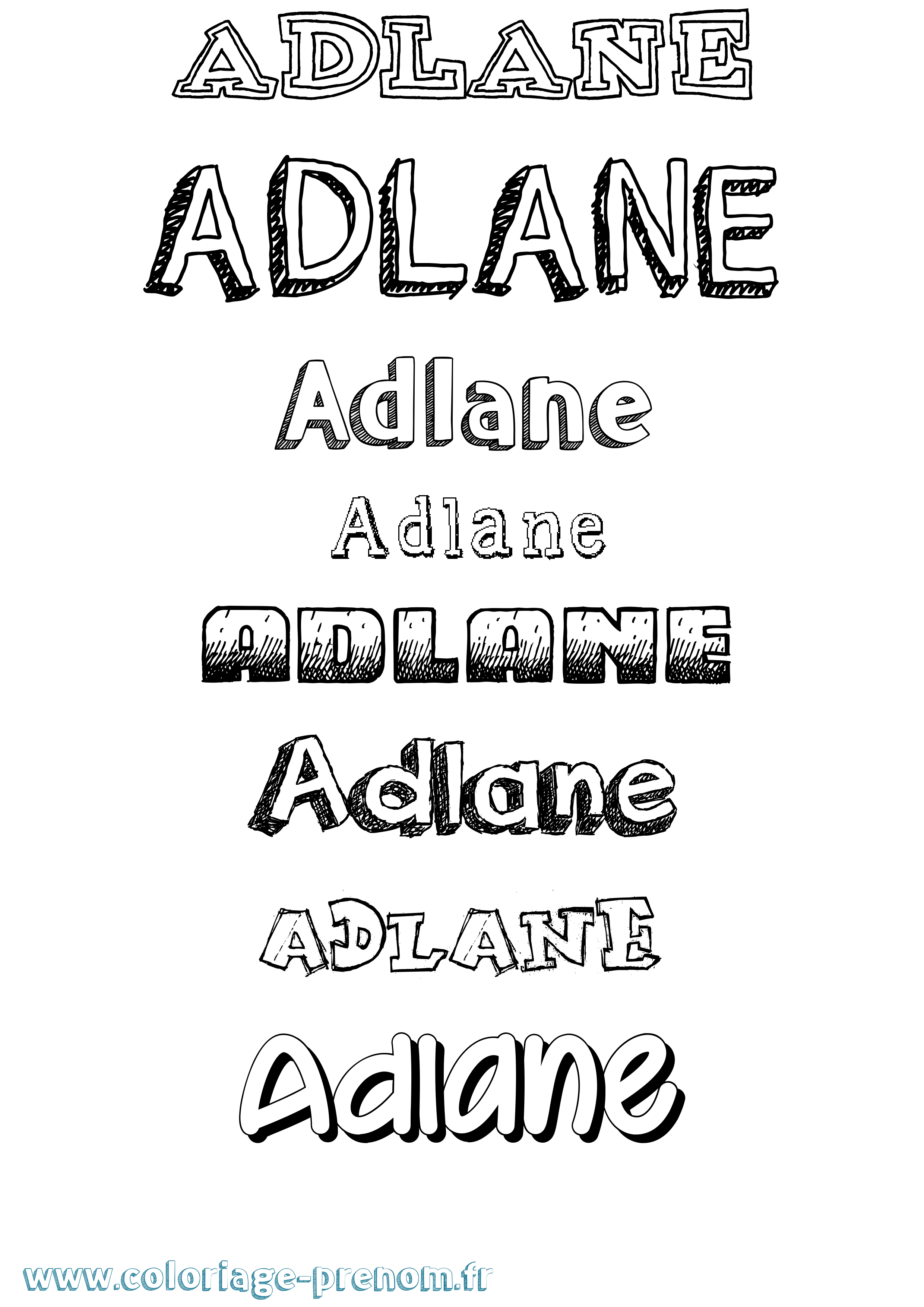 Coloriage prénom Adlane Dessiné