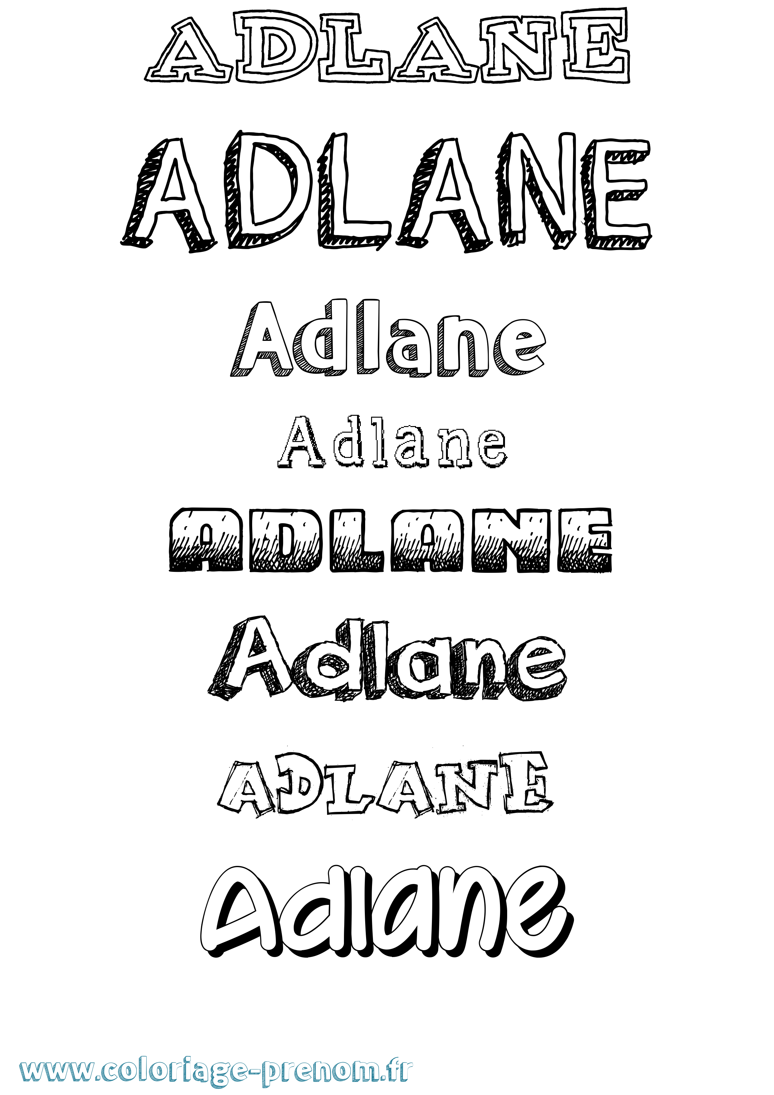 Coloriage Adlane Dessiné Coloriage prénom Adlane Dessiné