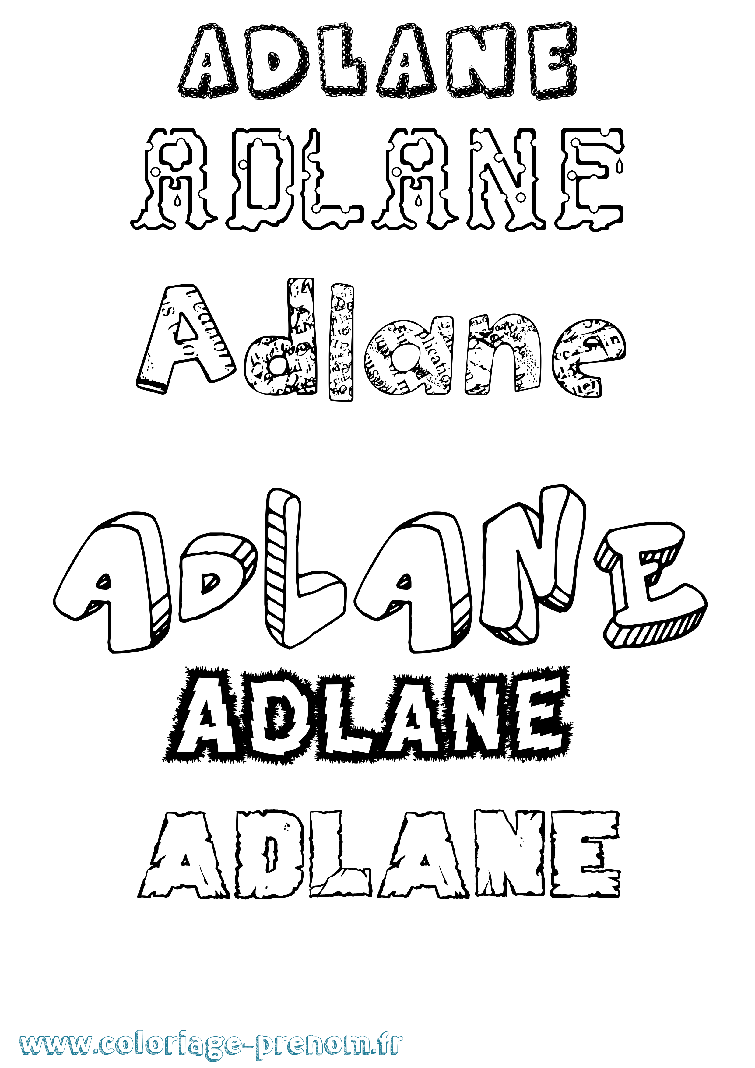 Coloriage Adlane Destructuré Coloriage prénom Adlane Destructuré