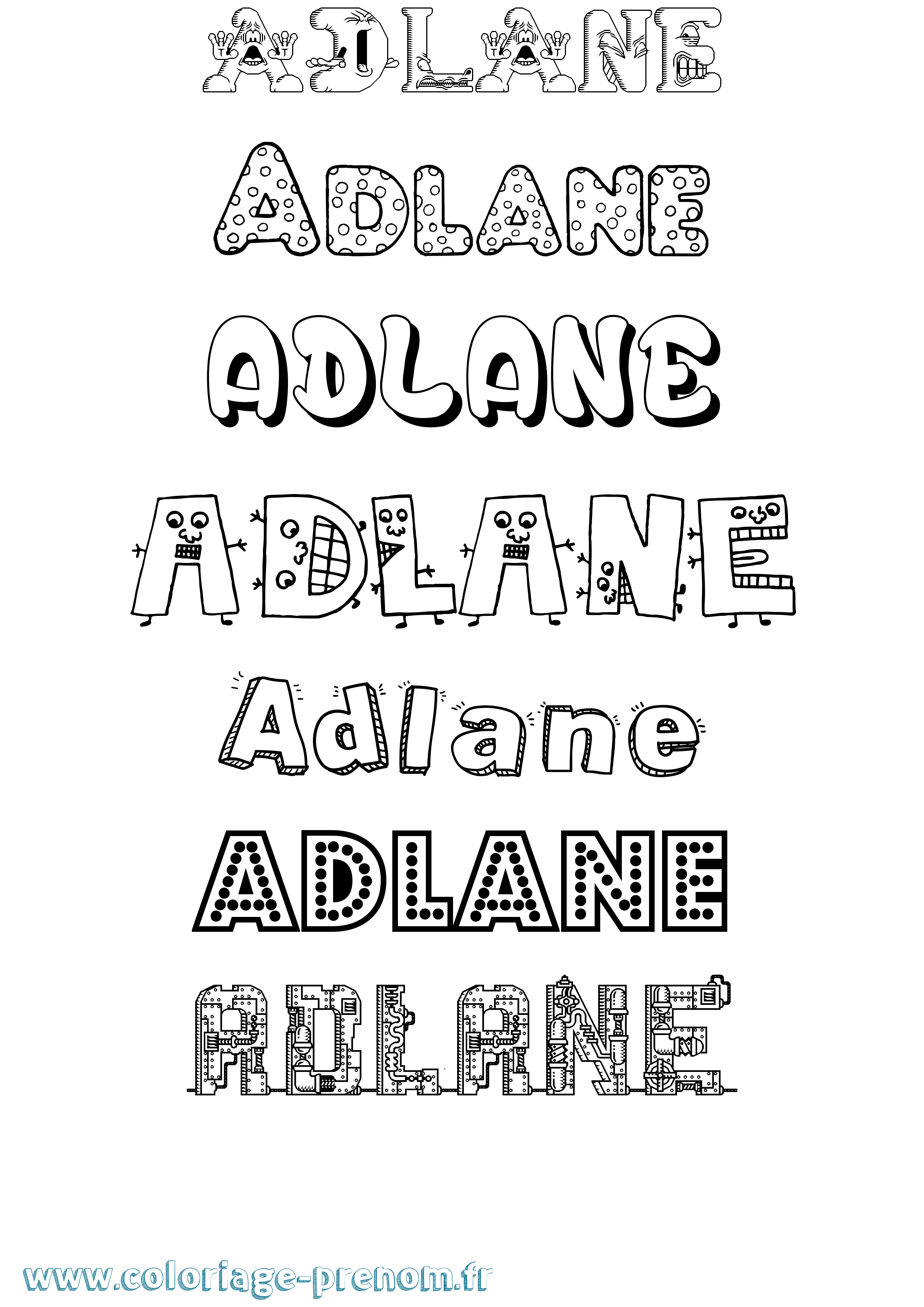 Coloriage Adlane Fun Coloriage prénom Adlane Fun
