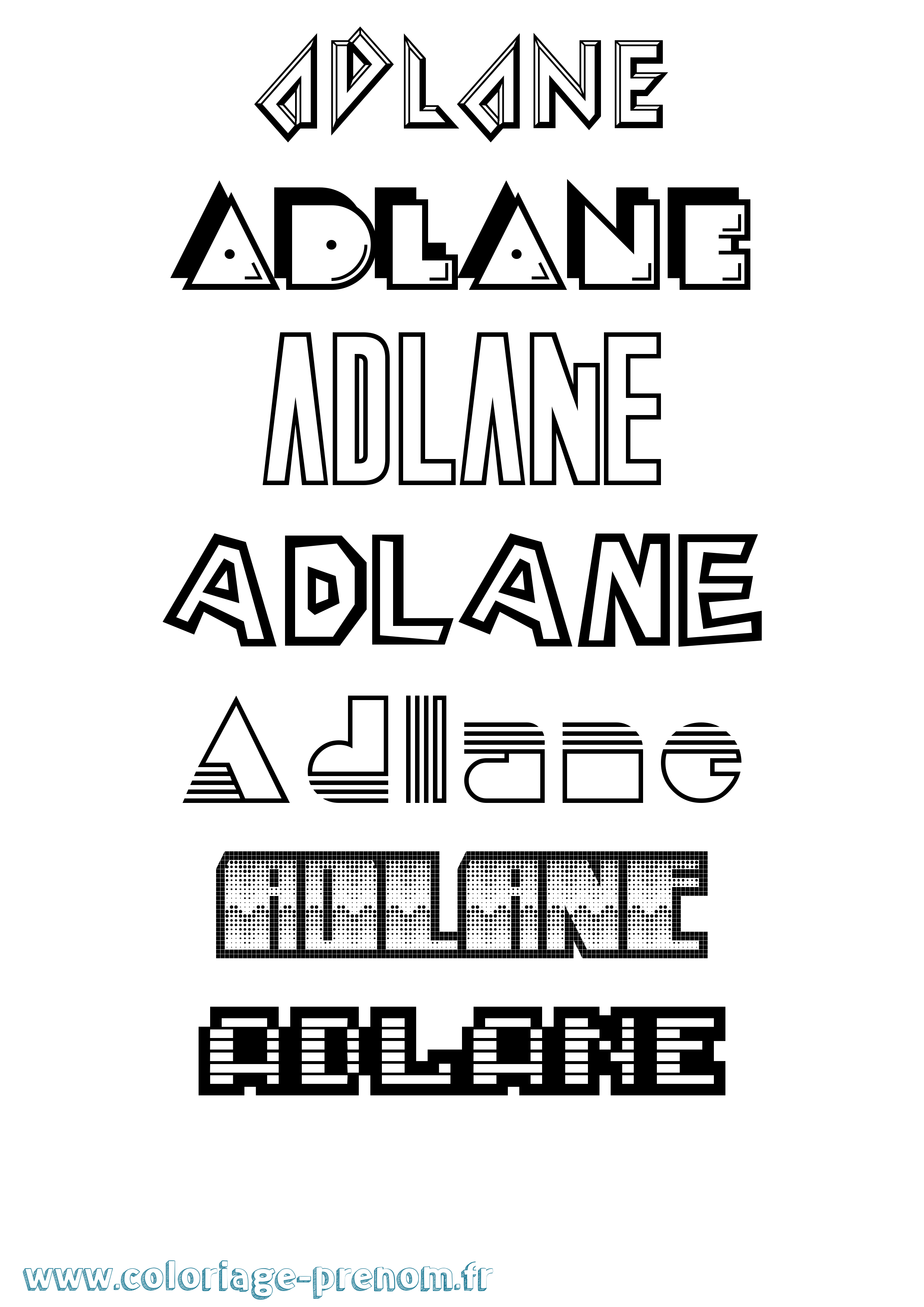 Coloriage prénom Adlane Jeux Vidéos